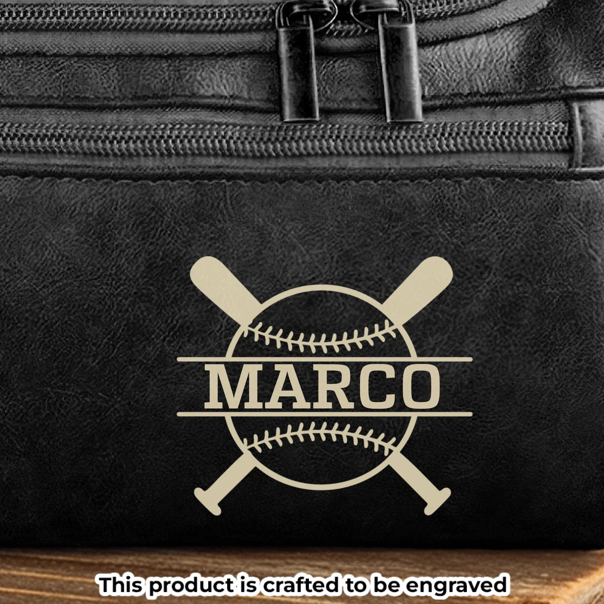 Custom Engraved Leather Toiletry Bag - Personalized  Christmas Birthday Baseball Gifts For Baseball Lovers, Sports Fans, Sports Lovers - Every Stitch Tells A Story - Image 5