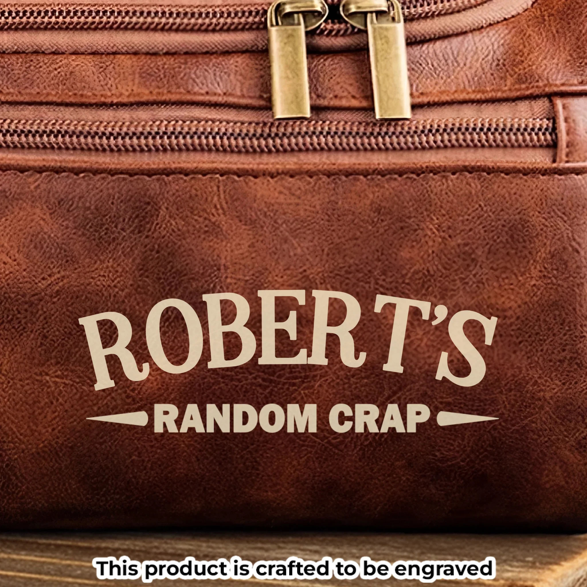 Custom Engraved Leather Toiletry Bag - Personalized  Christmas Birthday Gifts For Dad, Brother, Son, Husband, Groomsman, Best Friends - The Ultimate Man Kit - Image 4