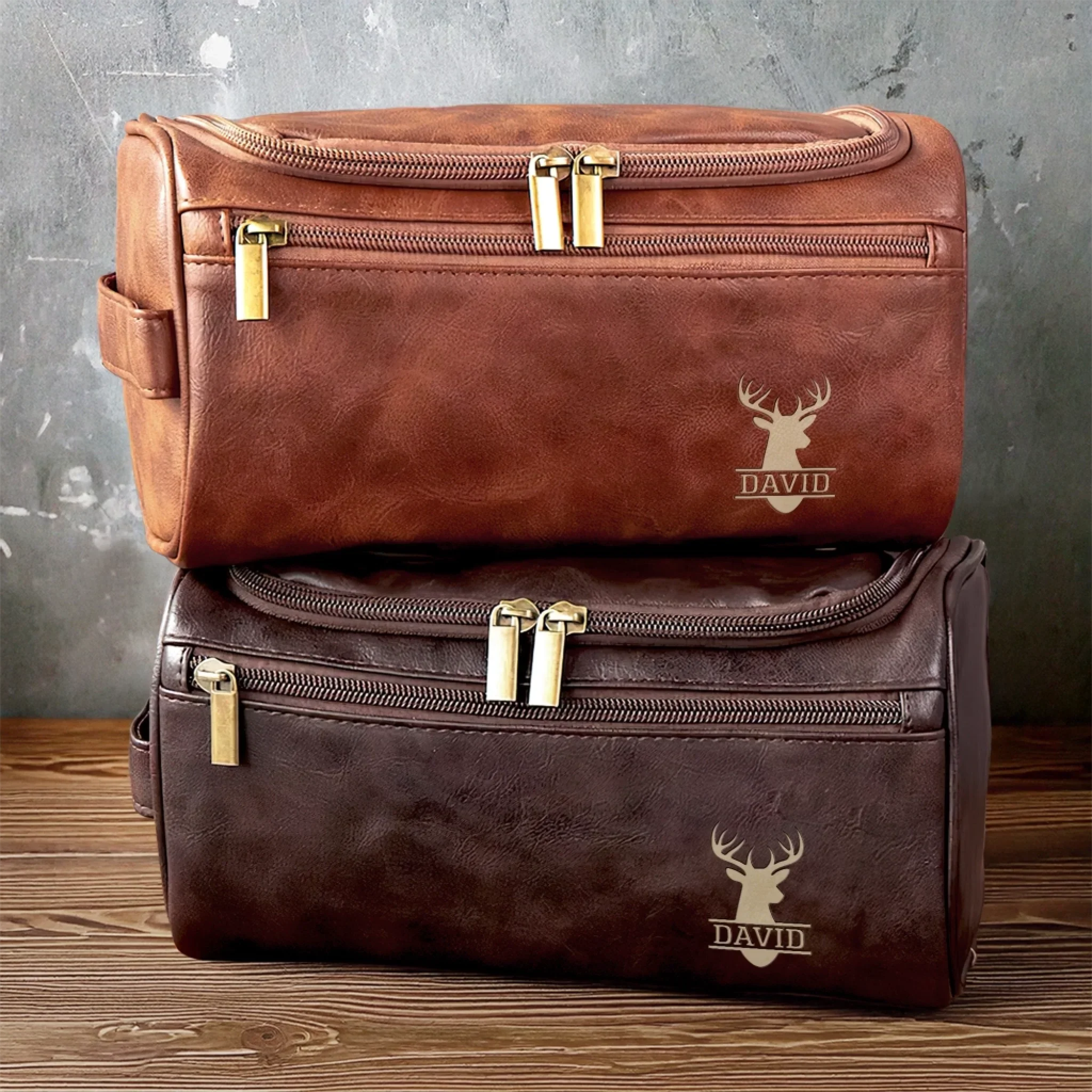 Custom Engraved Leather Toiletry Bag - Personalized  Christmas Birthday Hunting Gifts For Hunters - Hunt,  Explore, Repeat - Image 7