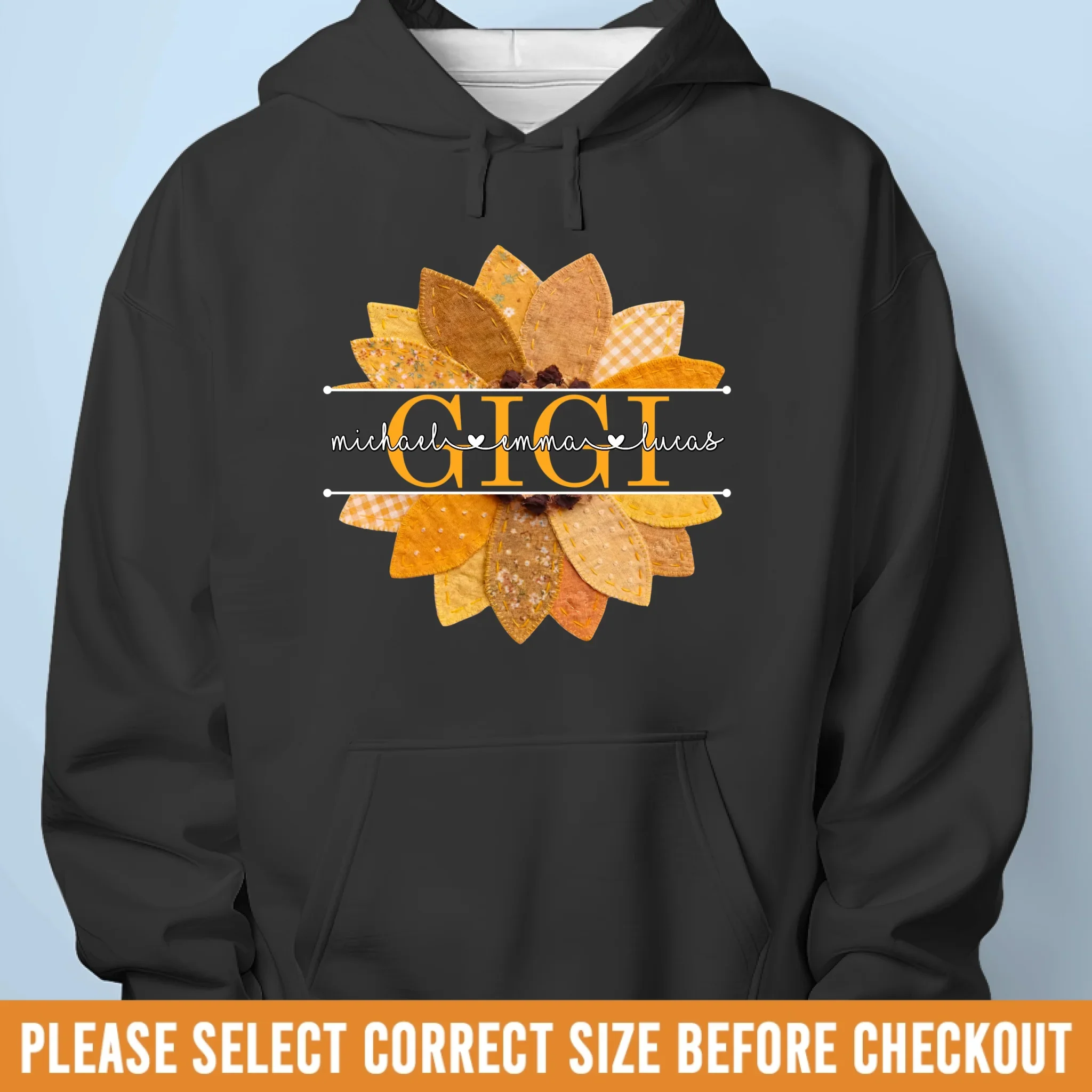 Custom Faux Embroidery Unisex T-shirt, Premium T-shirt, Hoodie - Personalized Mother's Day Birthday Gifts For Mom, Grandma - A Sunflower Kind Of Love - Image 9
