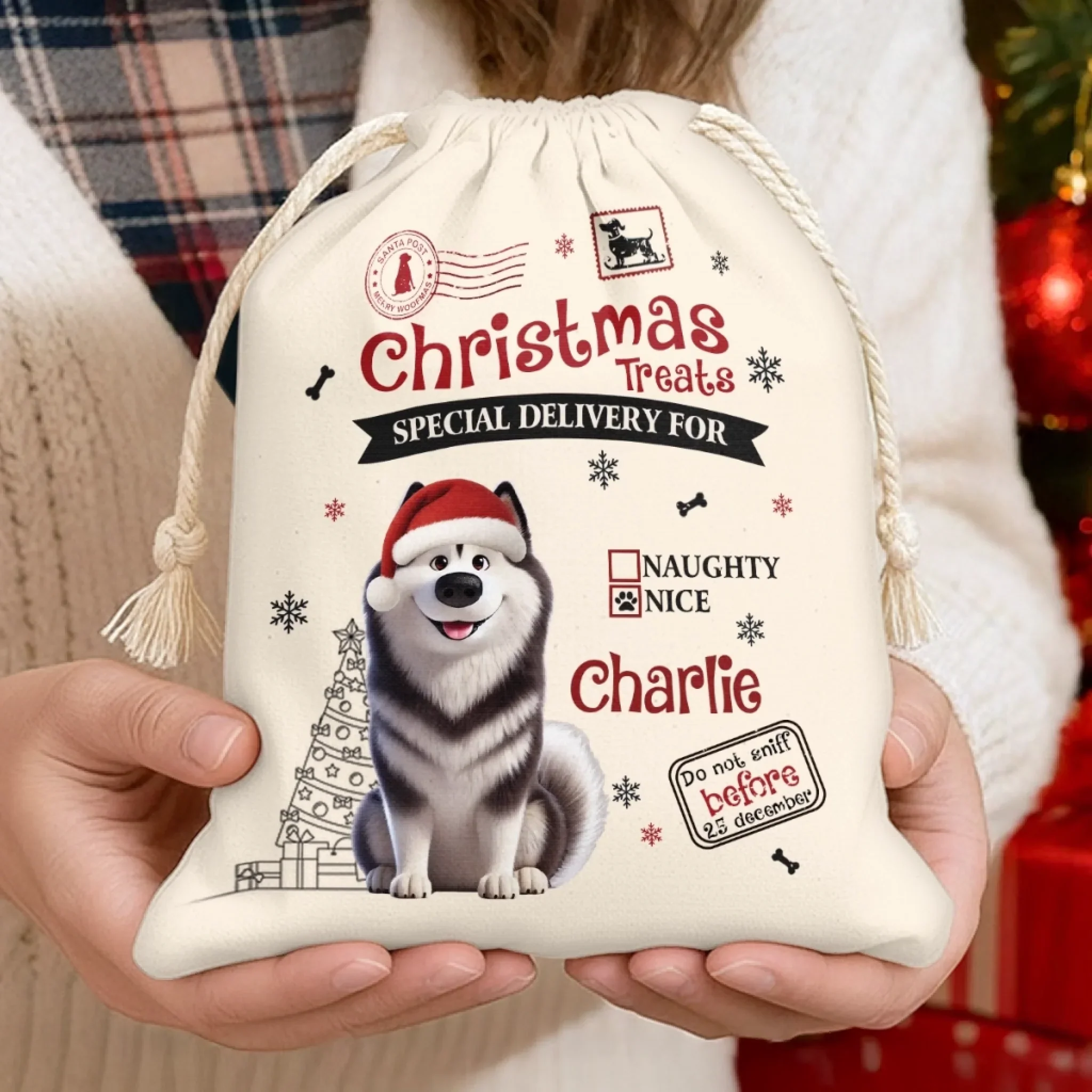 Custom Favor Bag - Personalized Christmas Birthday Gifts For Dog Lovers, Dog Dad And Mom - Paws Bring Joy This Christmas - Image 8