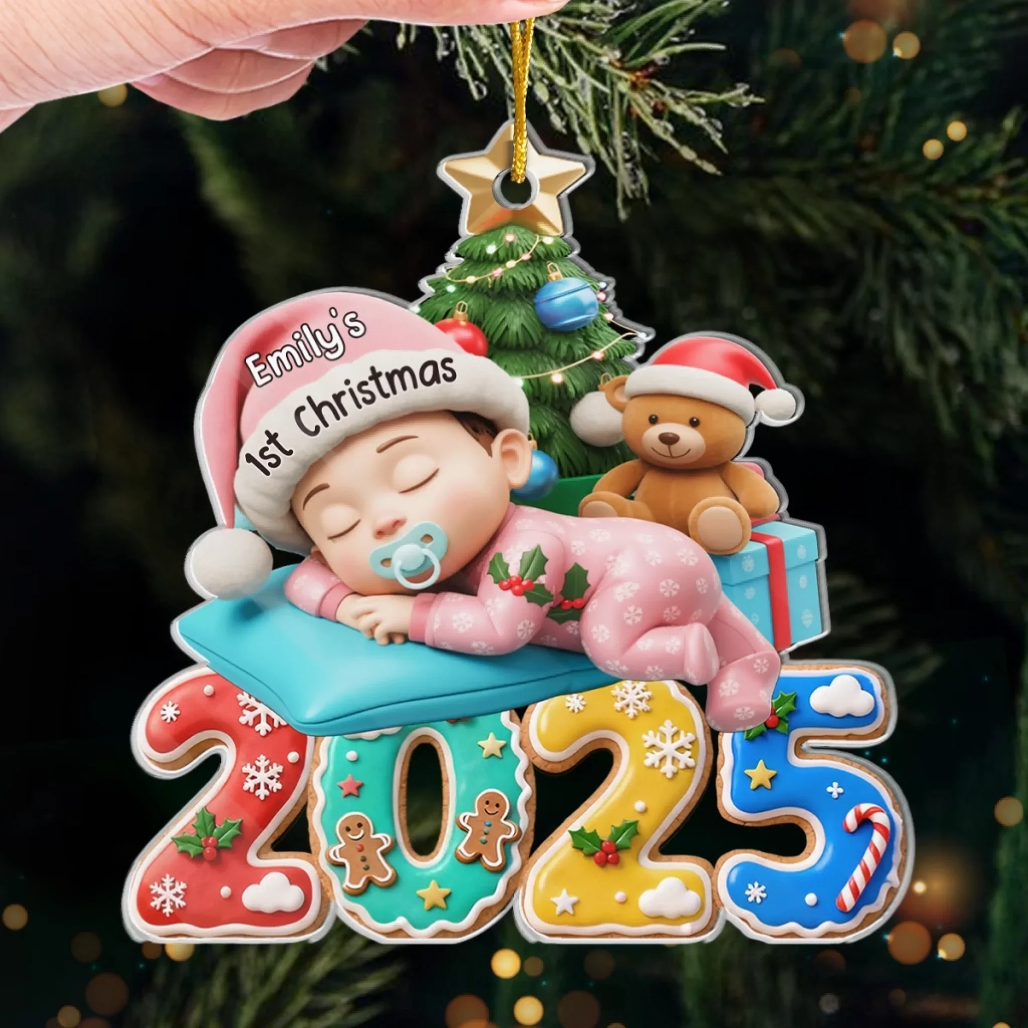 Custom First Christmas Acrylic Ornament - Personalized Christmas Baby Shower, Gender Reveal Gifts For New Moms, New Dads, New Parents - Our Greatest Blessing - Image 4