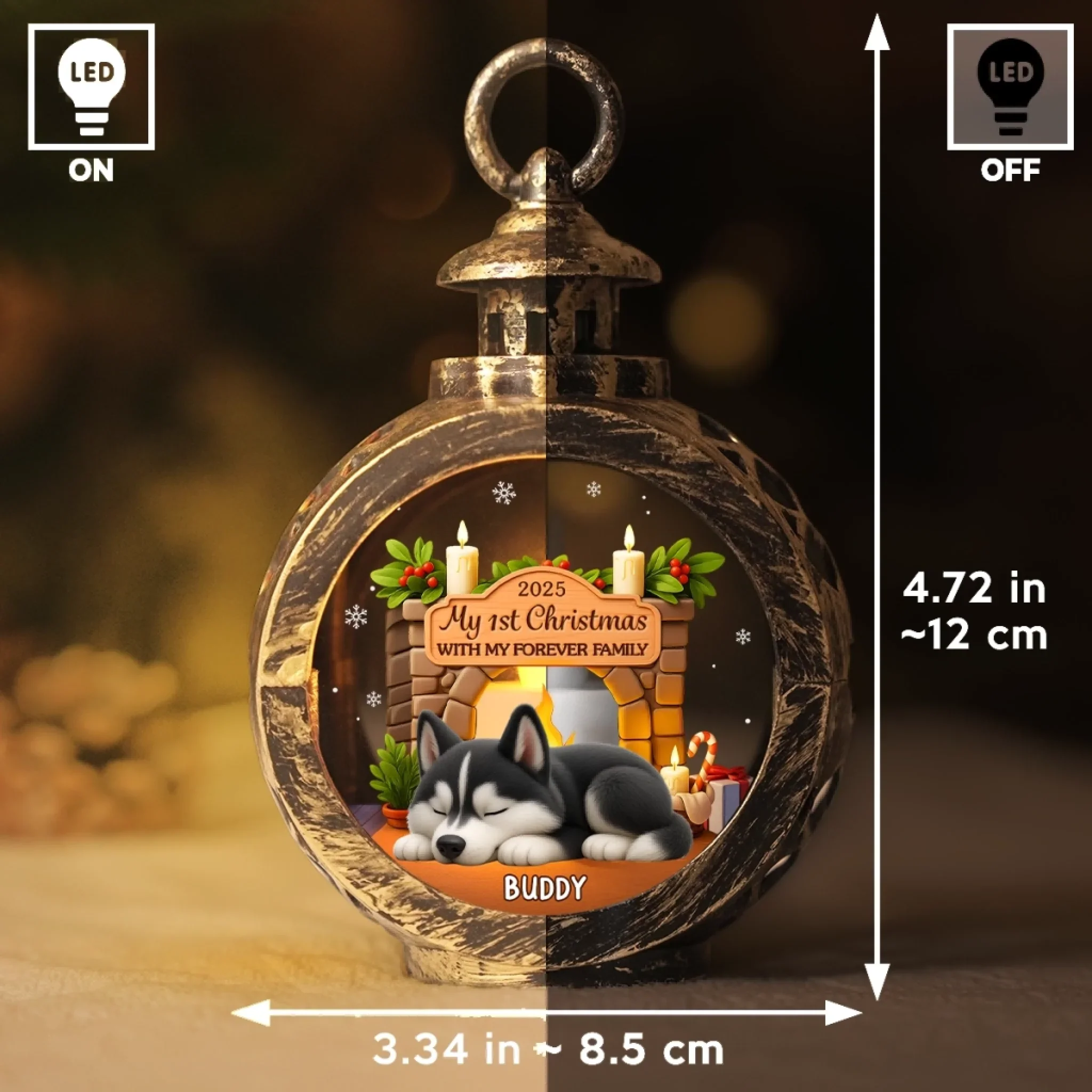 Custom First Christmas Candlelight Lantern Ornament - Personalized Christmas Birthday Gifts For Dog Lovers, Dog Dad And Mom - Love Glows And Tails Wag - Image 6