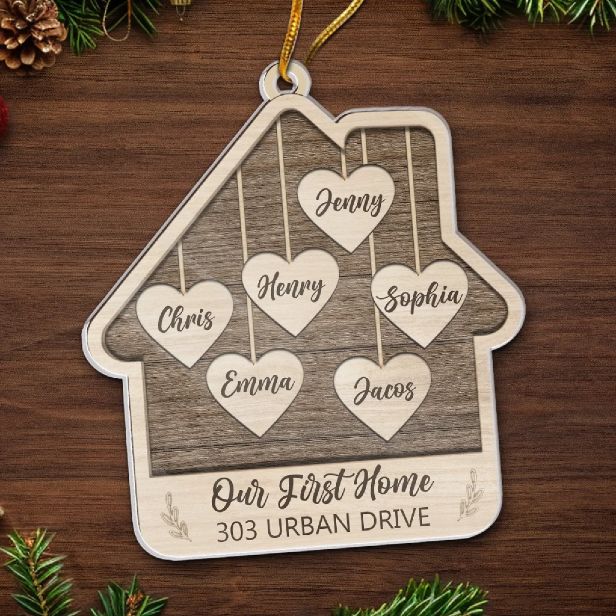 Custom First Christmas In New Home Ceramic Ornament - Personalized Anniversary Christmas Wedding Gifts For Husband And Wife, Him And Her, New Homeowners, Couples, Friends - Our First Little Nest - Image 5