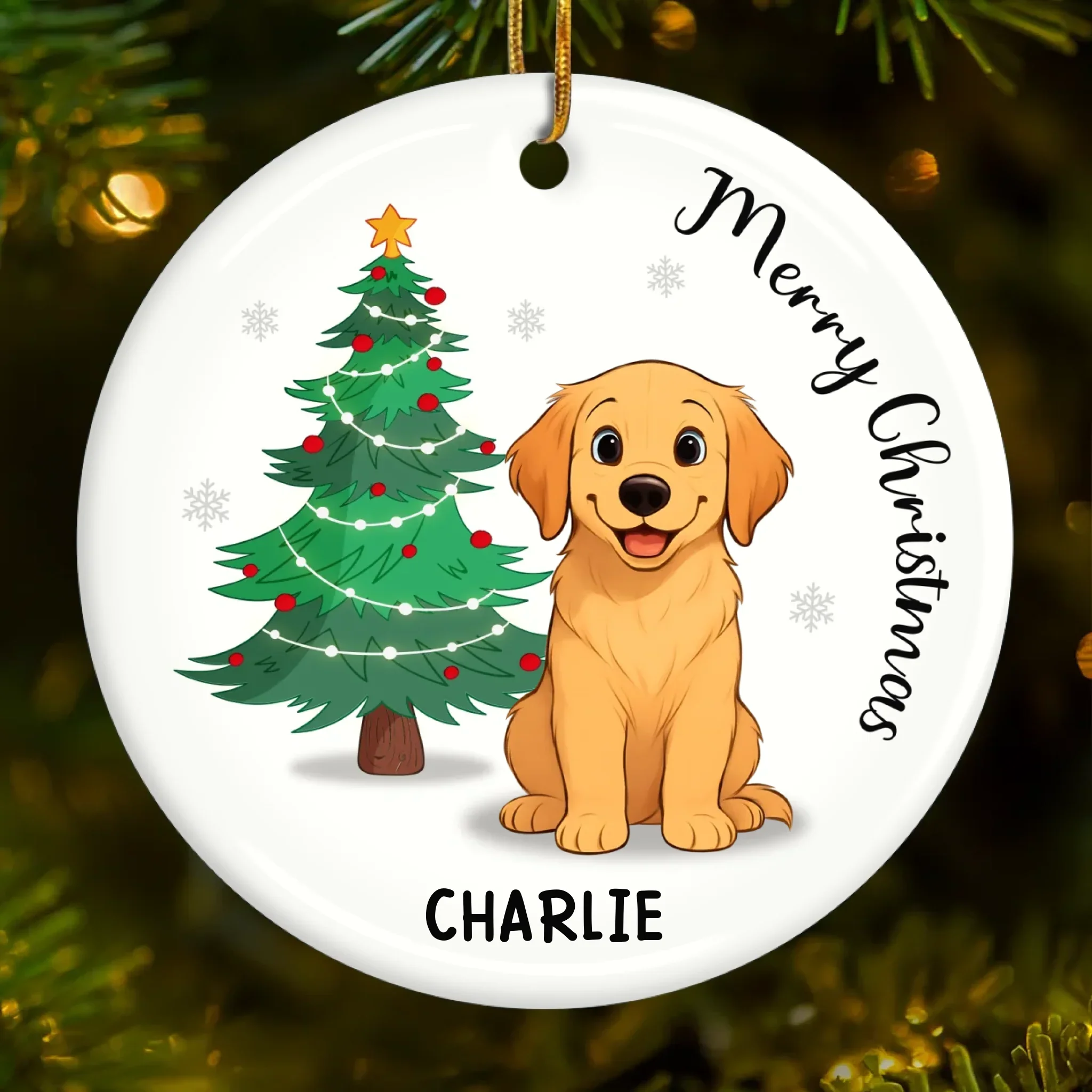 Custom First Christmas Pet Ceramic Ornament - Personalized Christmas Birthday Gifts For Dog Lovers, Cat Lovers, Pet Dad And Mom, New Pet Ornament - Santa Paws Was Here - Image 2