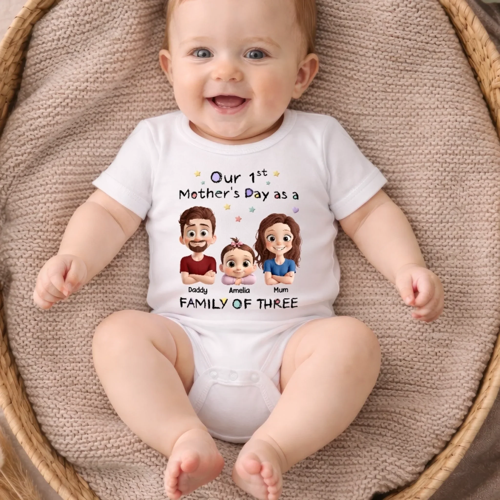 Custom First Mother's Day Baby Onesie - Personalized Baby Shower, Gender Reveal Gifts For New Moms, New Dads, New Parents - Made Of Love - Image 4