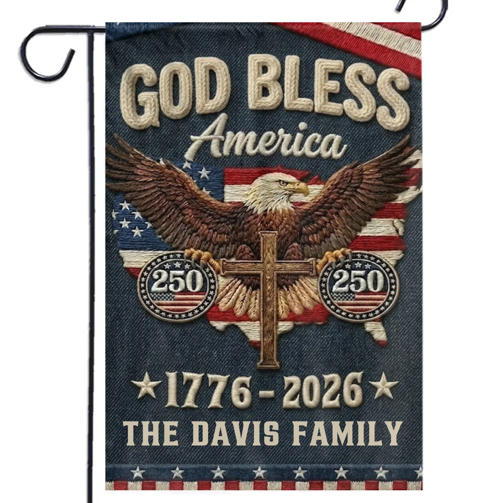 Custom Flag - Personalized America 250th Anniversary Gifts For Mom, Dad, Brother, Sister, Kids - Courage Built Our Future - Image 2