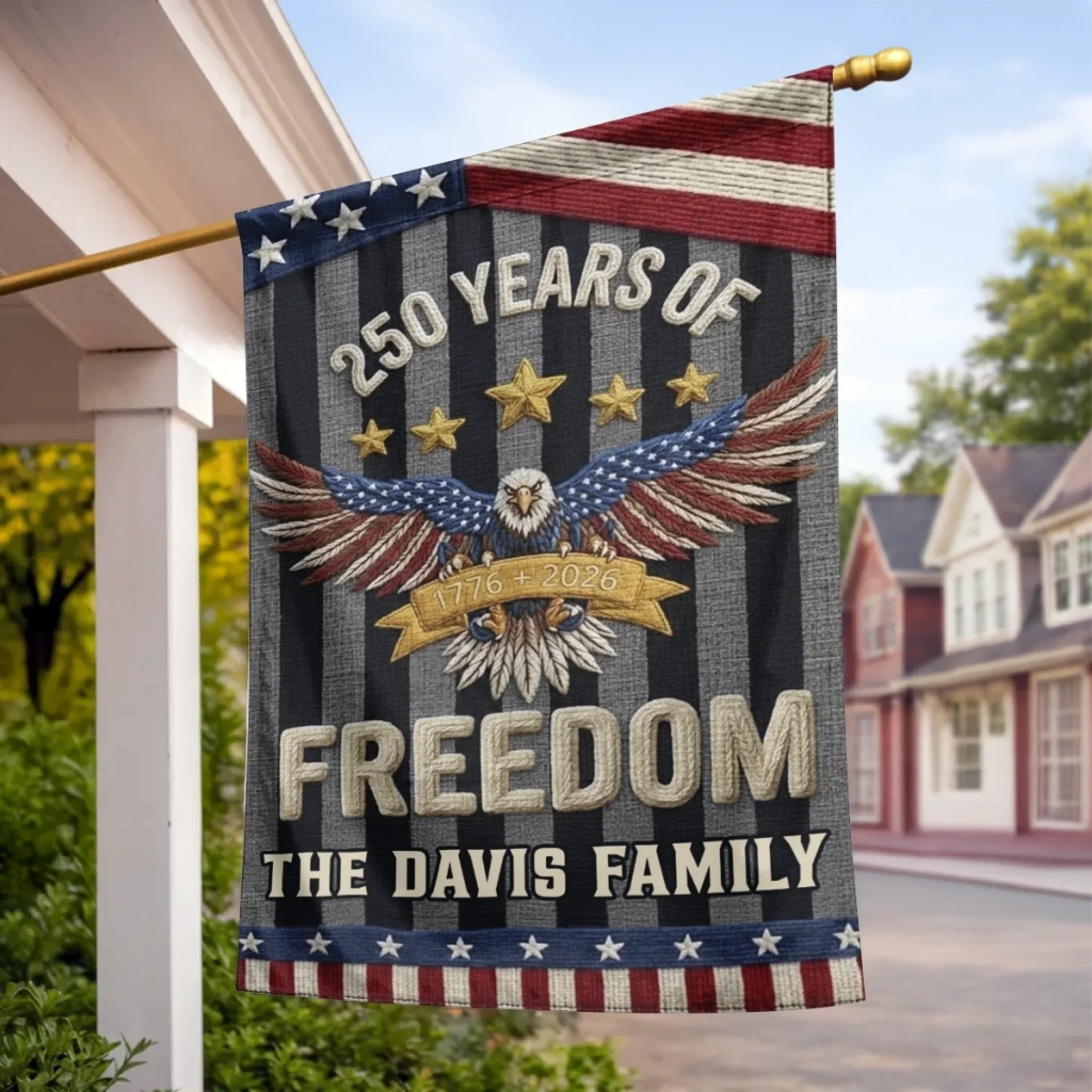 Custom Flag - Personalized America 250th Anniversary Gifts For Mom, Dad, Brother, Sister, Kids - United By History And Hope - Image 4