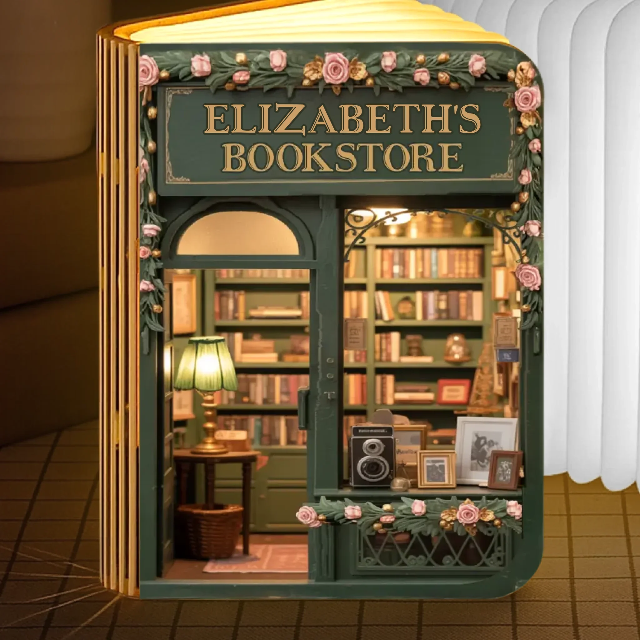 Custom Foldable LED Magic Book Lamp - Personalized Bookish Gifts For Book Lovers, Bookworms, Readers - A Sanctuary For Story Lovers - Image 2