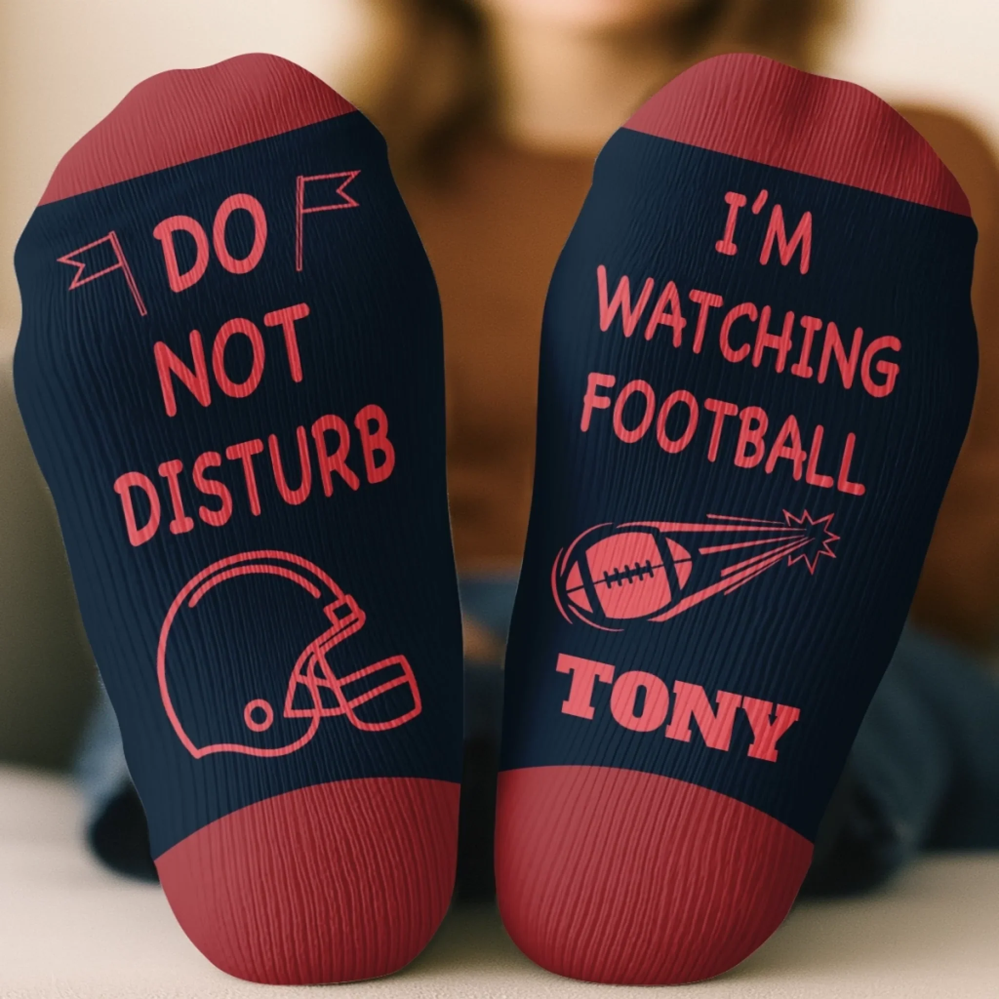Custom Football Crew Socks - Personalized Christmas Birthday Football Gifts For Football Lovers, Sports Fans, Sports Lovers - Kickoff Is My Therapy - Image 3