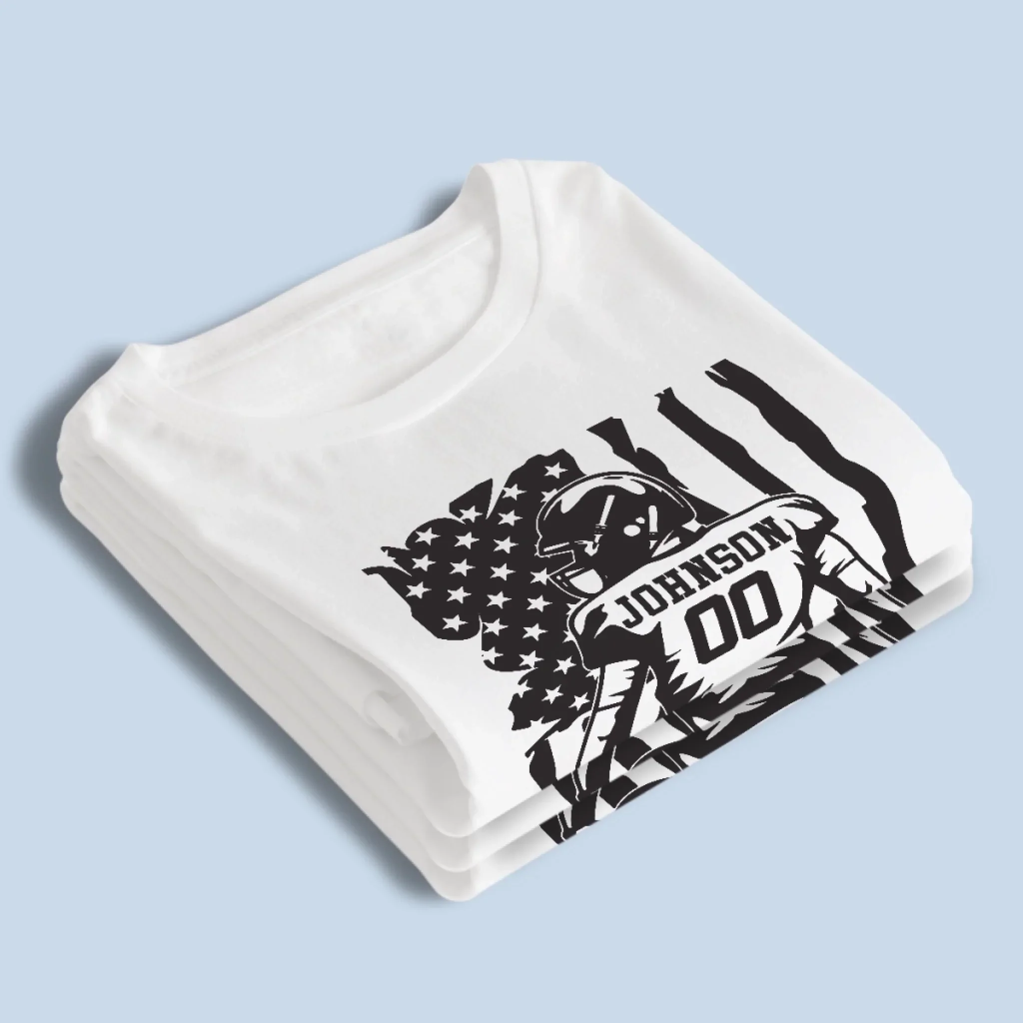 Custom Football Player T-shirt, Hoodie - Personalized Birthday Football Gifts For American Football Players, Football Lovers, NFL Fans - American Football With Flag - Image 4