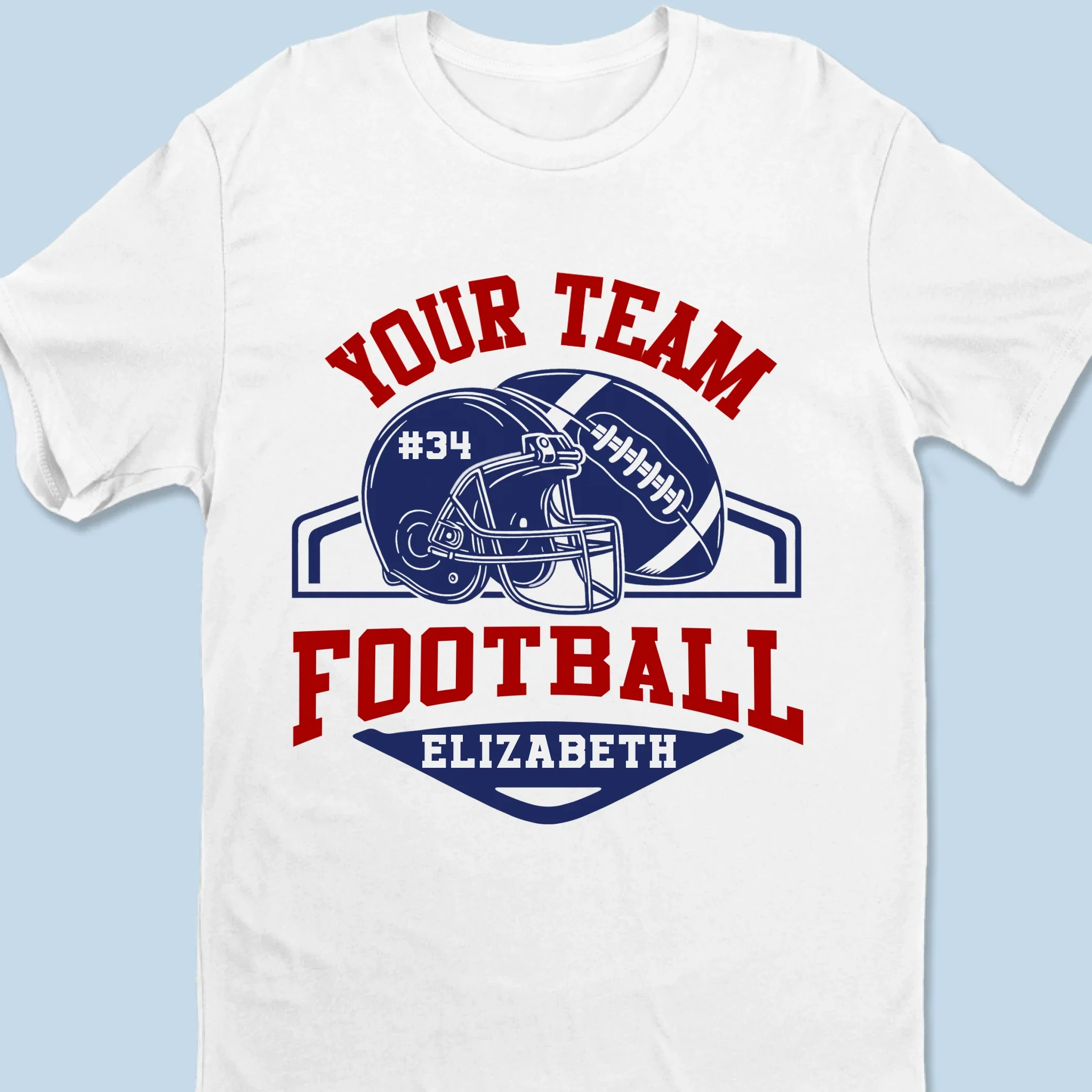 Custom Football Team T-shirt, Hoodie - Personalized Birthday Football Gifts For American Football Players, Football Lovers, NFL Fans, - American Football Helmet & Ball - Image 6