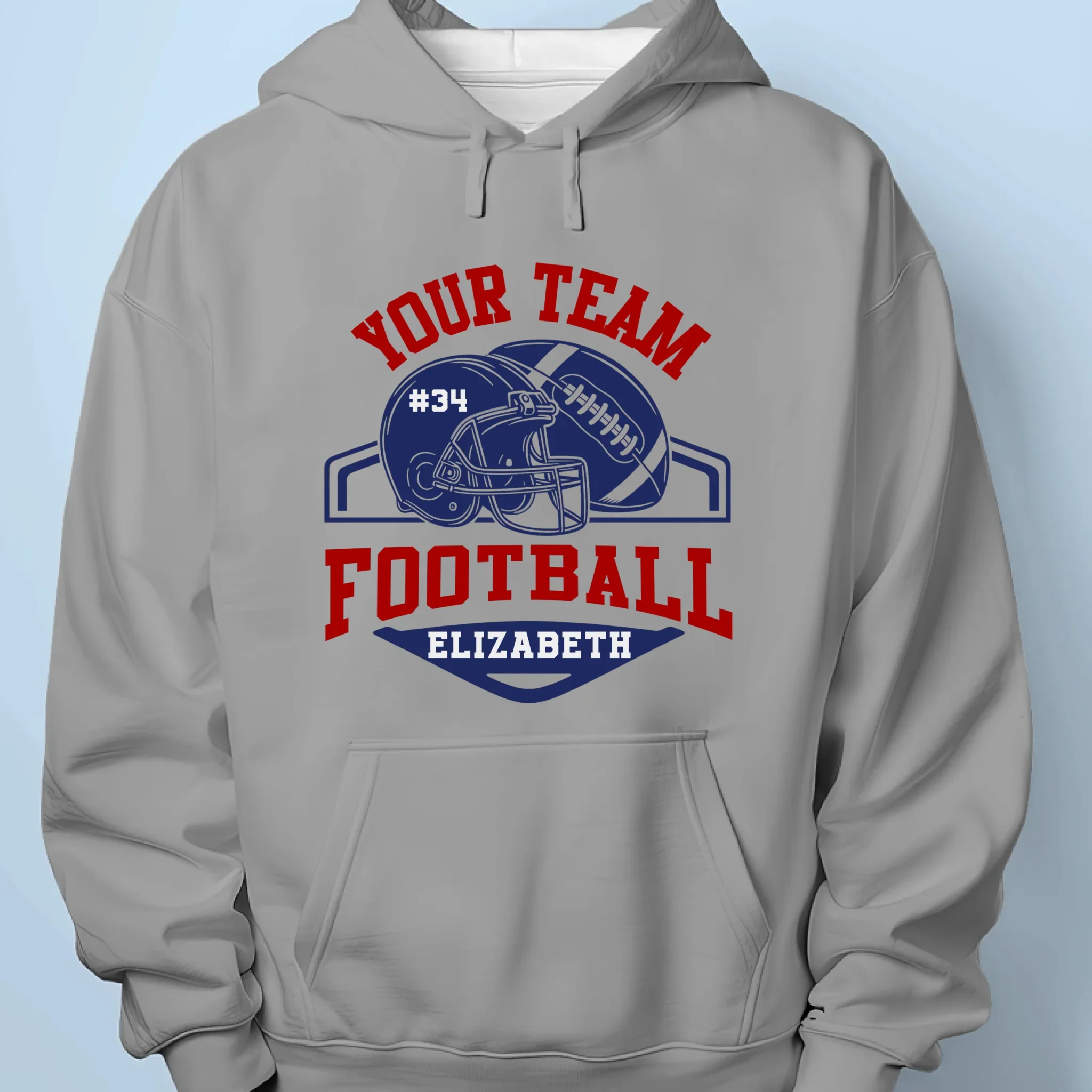 Custom Football Team T-shirt, Hoodie - Personalized Birthday Football Gifts For American Football Players, Football Lovers, NFL Fans, - American Football Helmet & Ball - Image 7