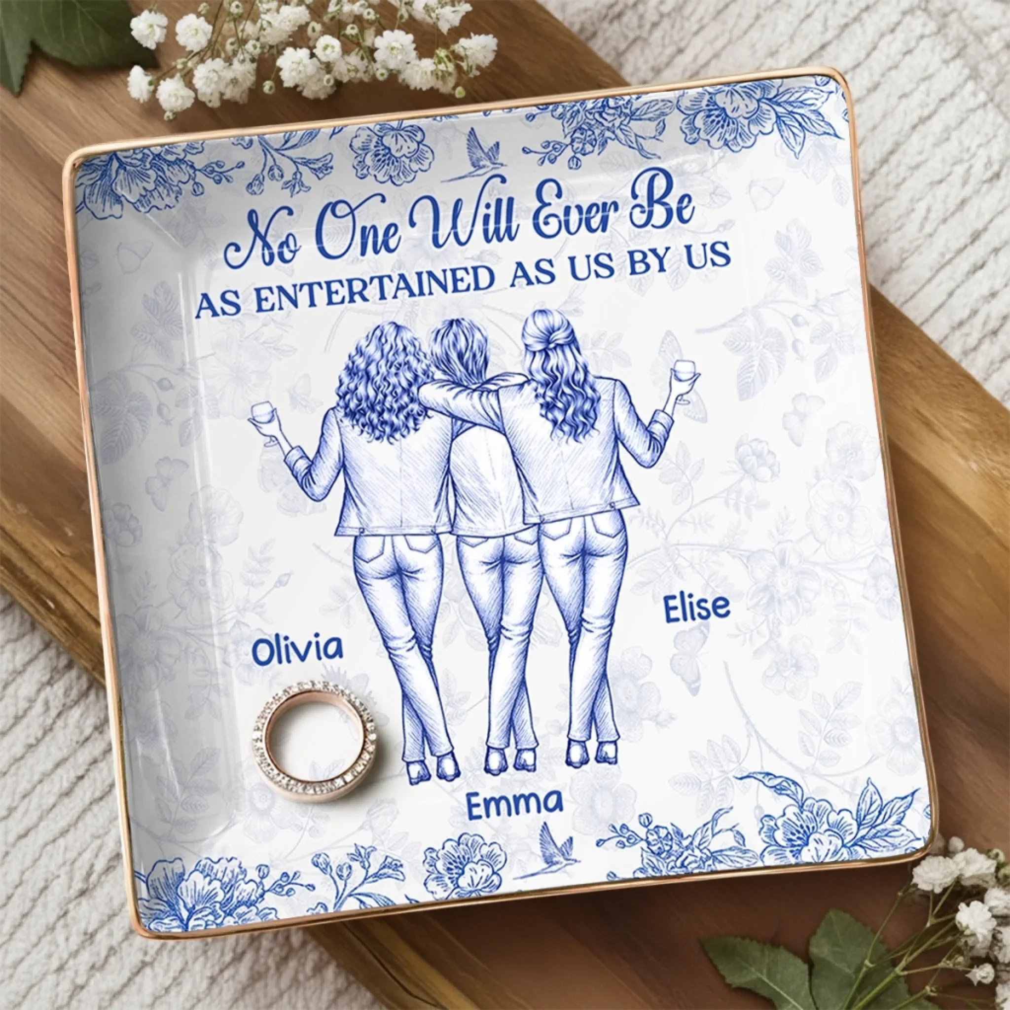 Custom Full-Print Jewelry Dish - Personalized Best Friend Birthday Gifts For Women, Besties, Sisters, BFF - My Kind Of Sparkle - Image 4