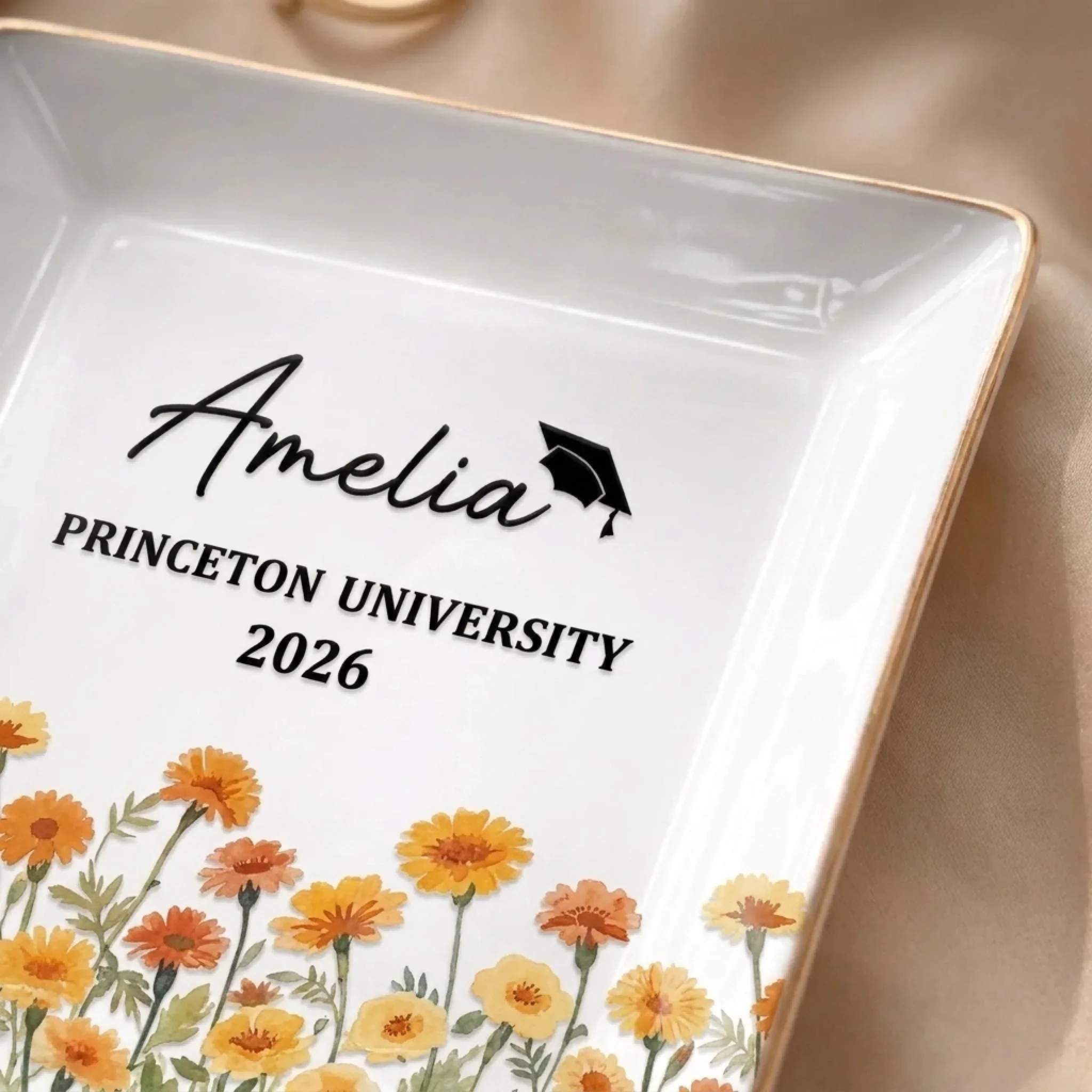 Custom Full-Print Jewelry Dish - Personalized Graduation Gifts For Her, Him - A Milestone In Full Bloom - Image 3