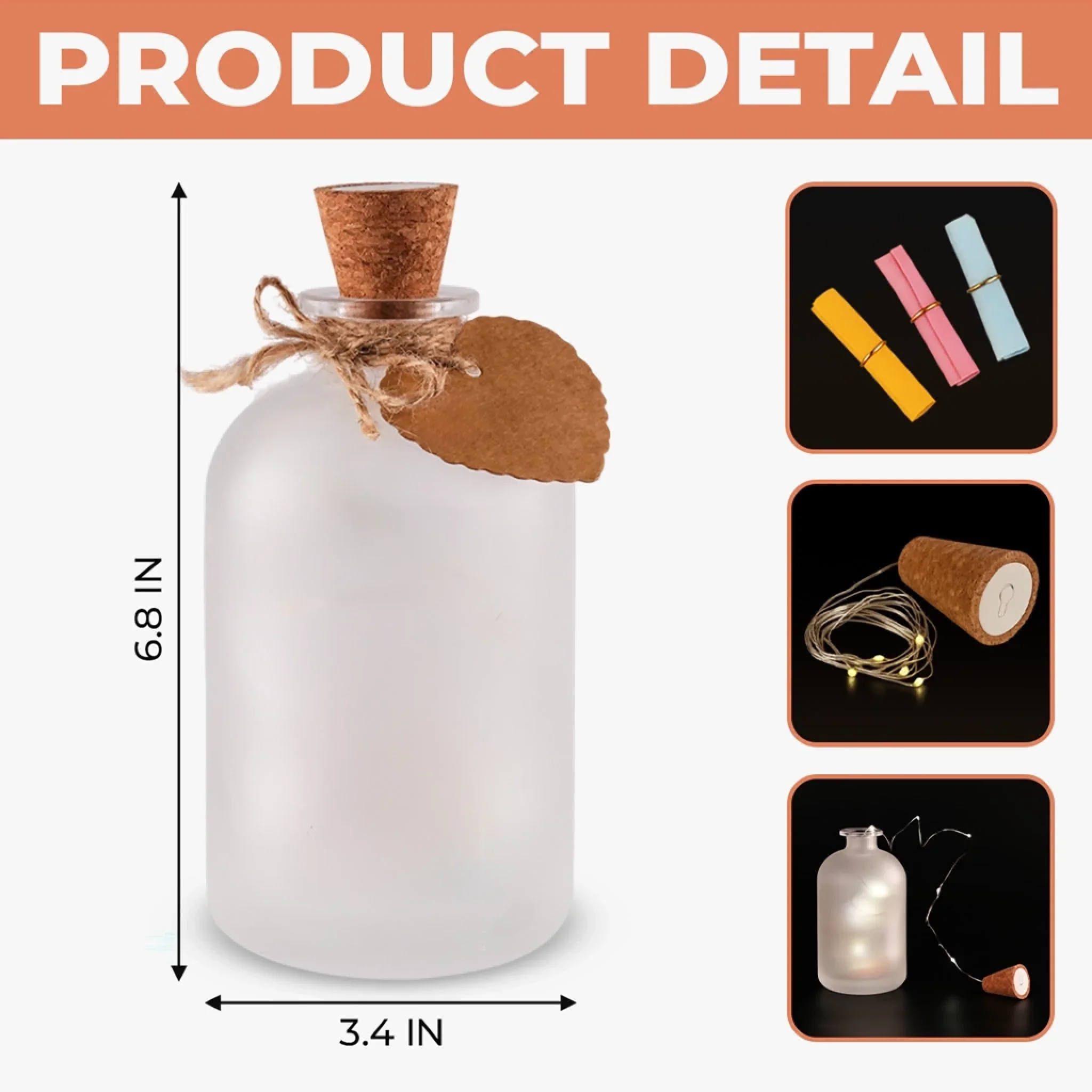 Custom Glass Bottle LED Light - Personalized Anniversary Wedding Gifts For Husband And Wife, Him And Her - You Complete My Light - Image 5
