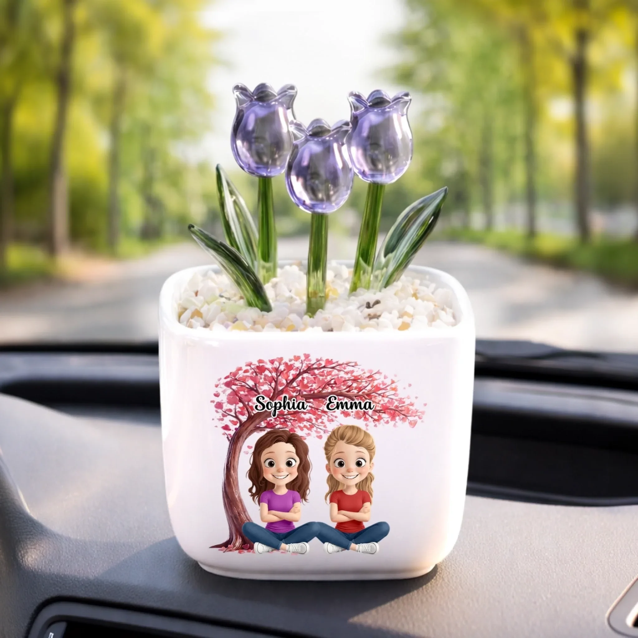 Custom Glass Everlasting Tulips - Personalized Best Friend Birthday Gifts For Women, Besties, Sisters, BFF - My First Friend, My Forever Friend - Image 3