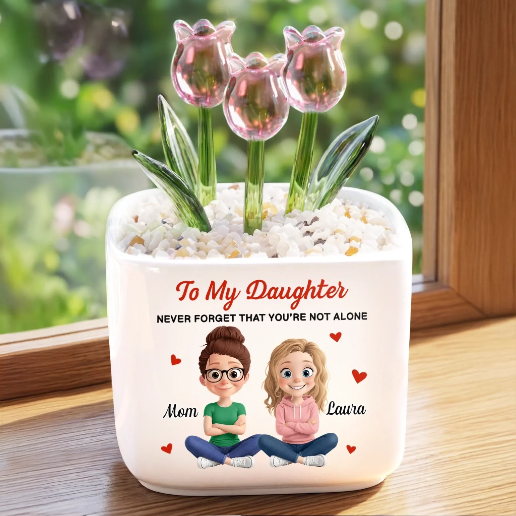 Custom Glass Everlasting Tulips - Personalized Birthday Gifts For Daughter - A Daily Dose Of Mom Love - Image 2