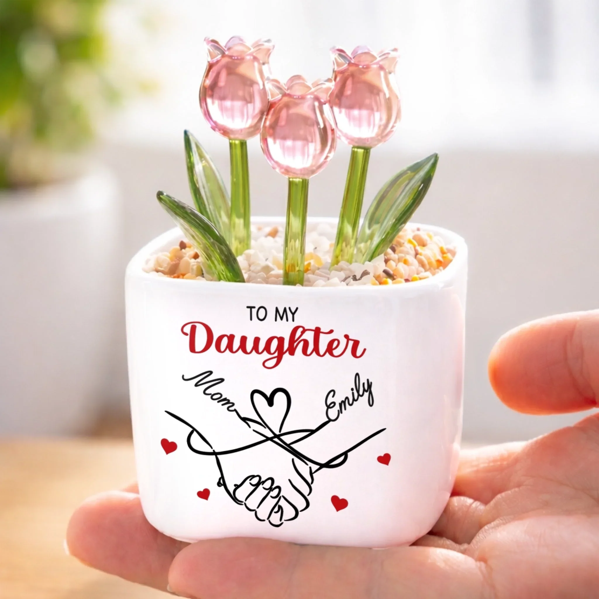 Custom Glass Everlasting Tulips - Personalized Birthday Gifts For Daughter - To My Beautiful Daughter - Image 3
