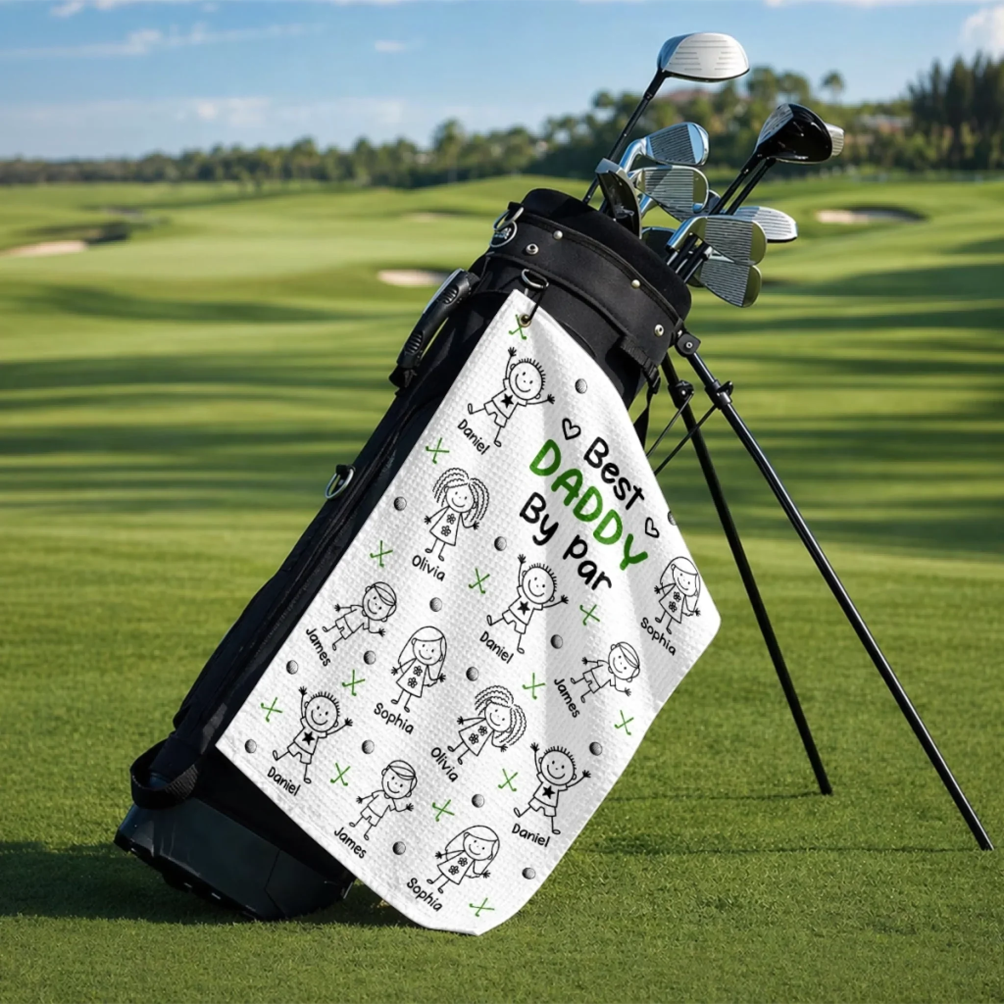 Custom Golf Towel - Personalized Father's Day Birthday Golf Gifts For Dad, Grandpa - Life Is Better On The Green - Image 5