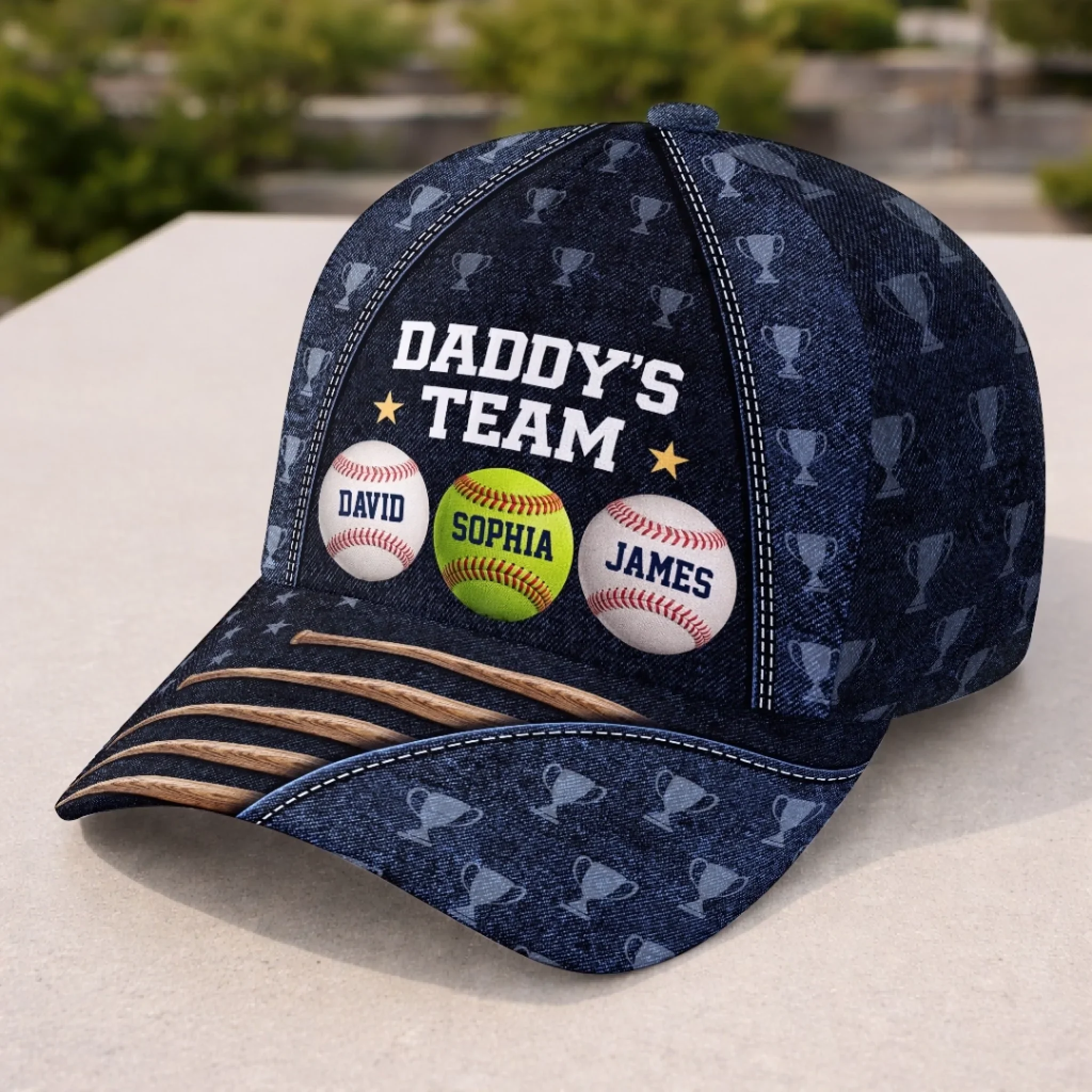 Custom Hat, All Over Print Classic Cap - Personalized Birthday Baseball Gifts For Dad, Grandpa, Baseball Lovers, Sports Fans, Sports Lovers - MVP Of Our Family - Image 2