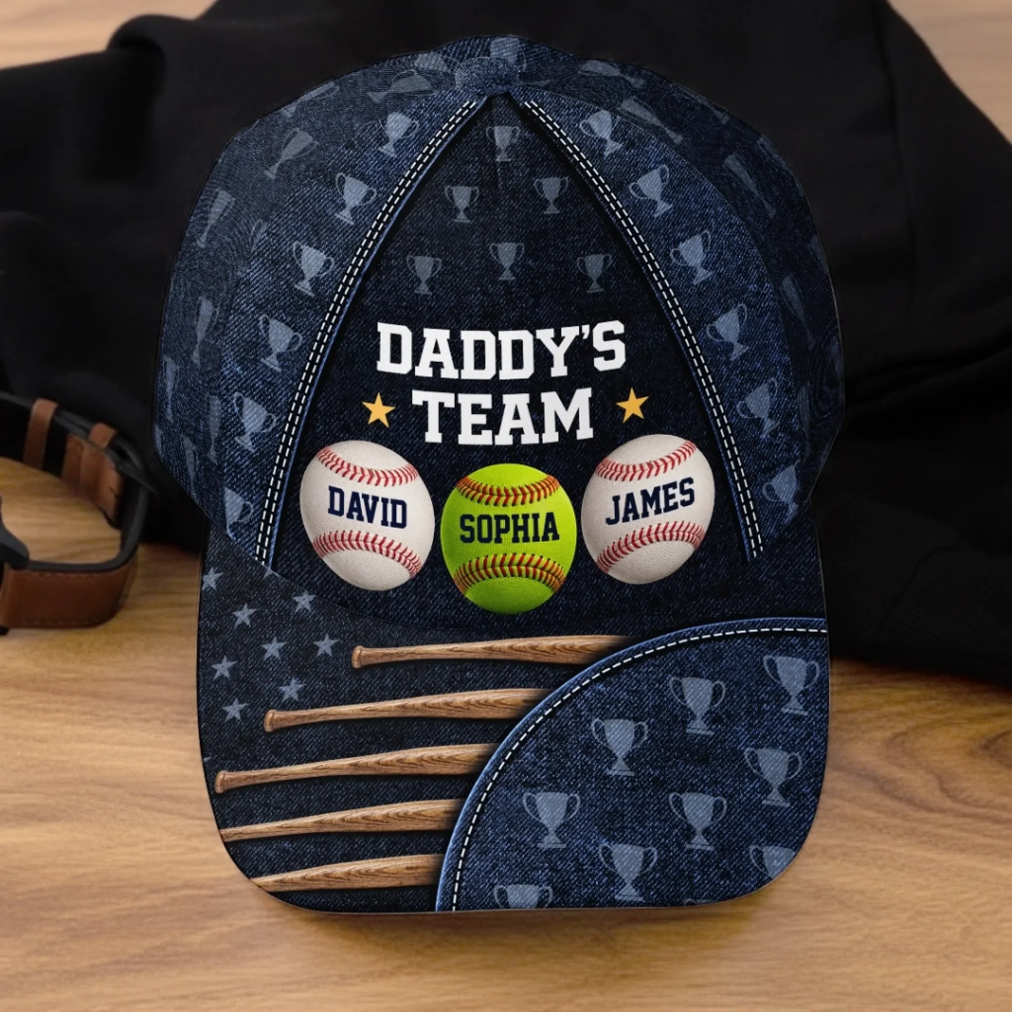 Custom Hat, All Over Print Classic Cap - Personalized Birthday Baseball Gifts For Dad, Grandpa, Baseball Lovers, Sports Fans, Sports Lovers - MVP Of Our Family - Image 3