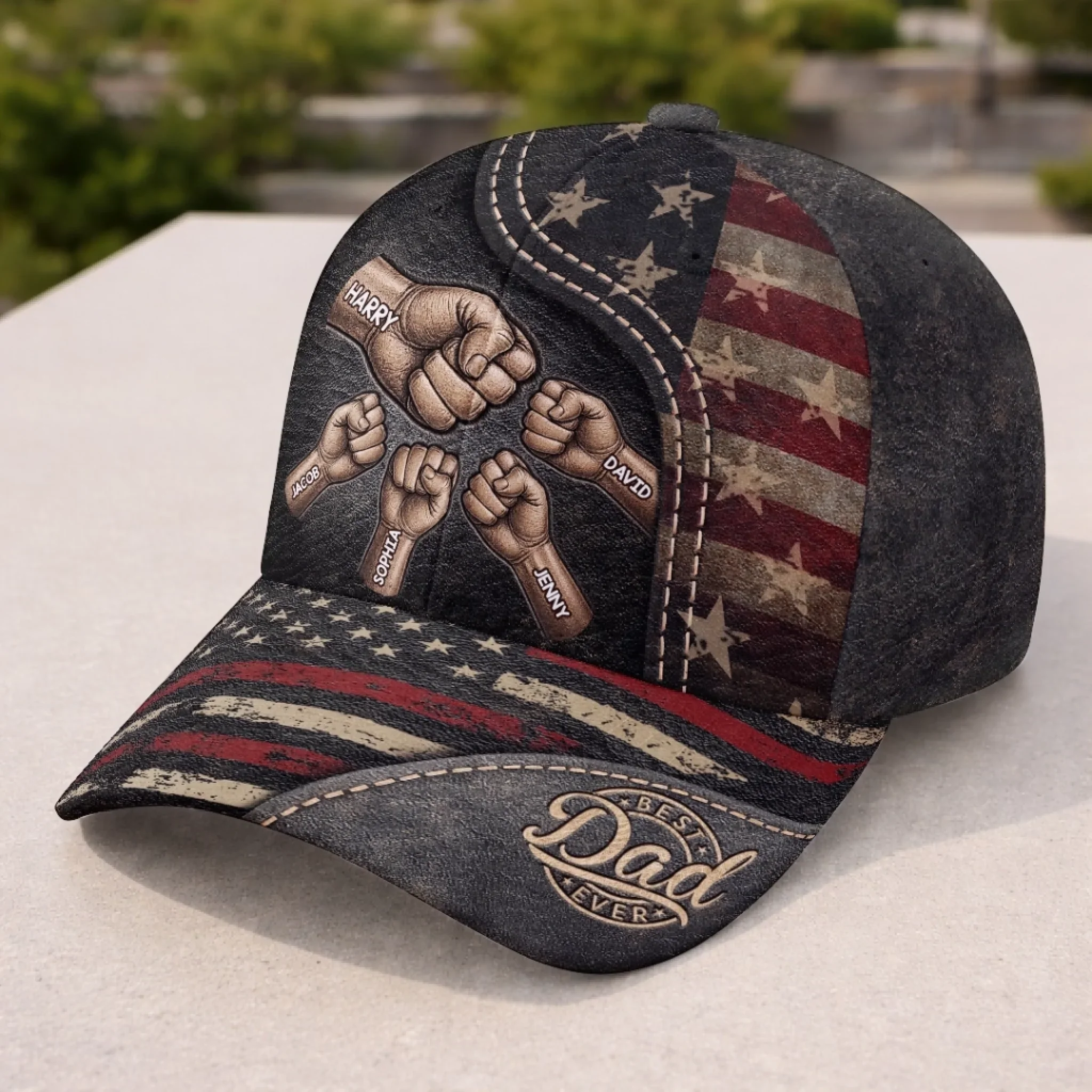 Custom Hat, All Over Print Classic Cap - Personalized Birthday Gifts For Dad, Grandpa - Dad And Grandpa Forever - Image 4