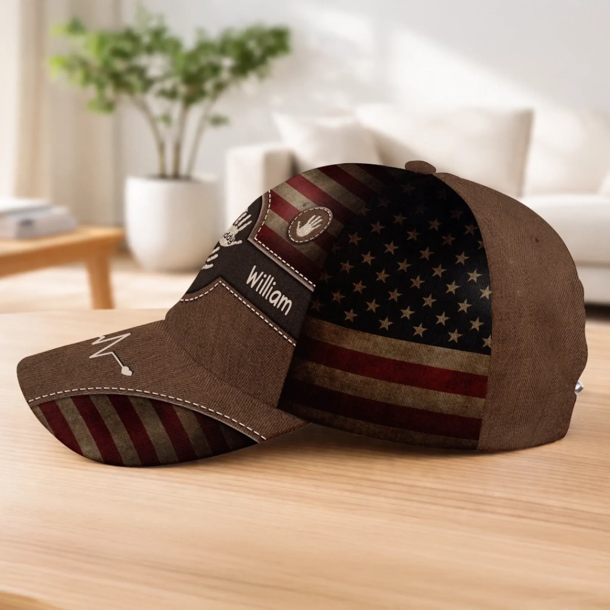 Custom Hat, All Over Print Classic Cap - Personalized Birthday Gifts For Dad, Grandpa - Dad Strength Leads Us - Image 7