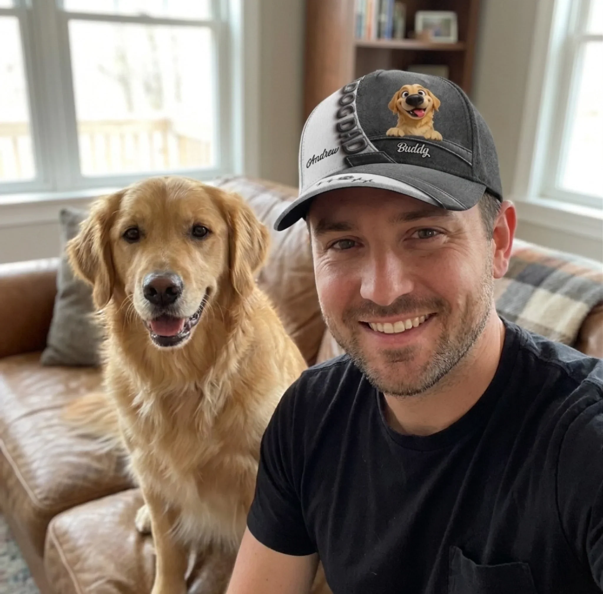 Custom Hat, All Over Print Classic Cap - Personalized Birthday Gifts For Dog Lovers, Dog Dad And Mom - Forever Loved By Wagging Tails - Image 4