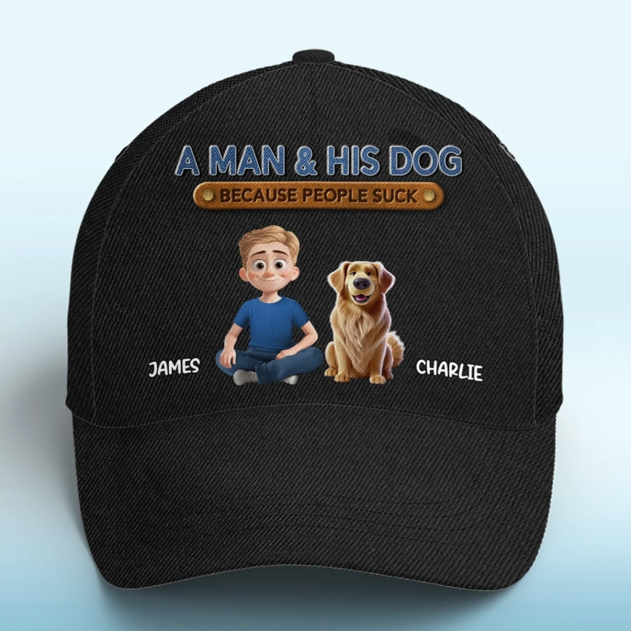 Custom Hat, All Over Print Classic Cap - Personalized Birthday Gifts For Dog Lovers, Dog Dad And Mom - The Pack’s Favorite Human - Image 3