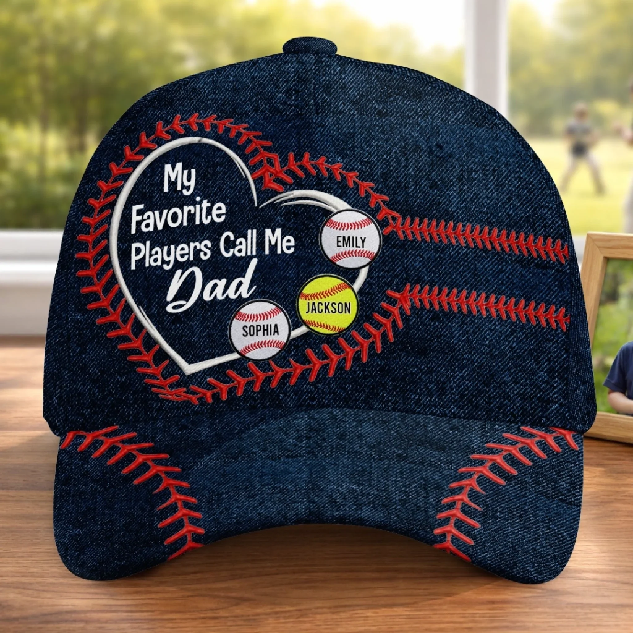 Custom Hat, All Over Print Classic Cap - Personalized  Birthday Gifts For Mom, Dad - Everything I Am Is Because Of You - Image 2