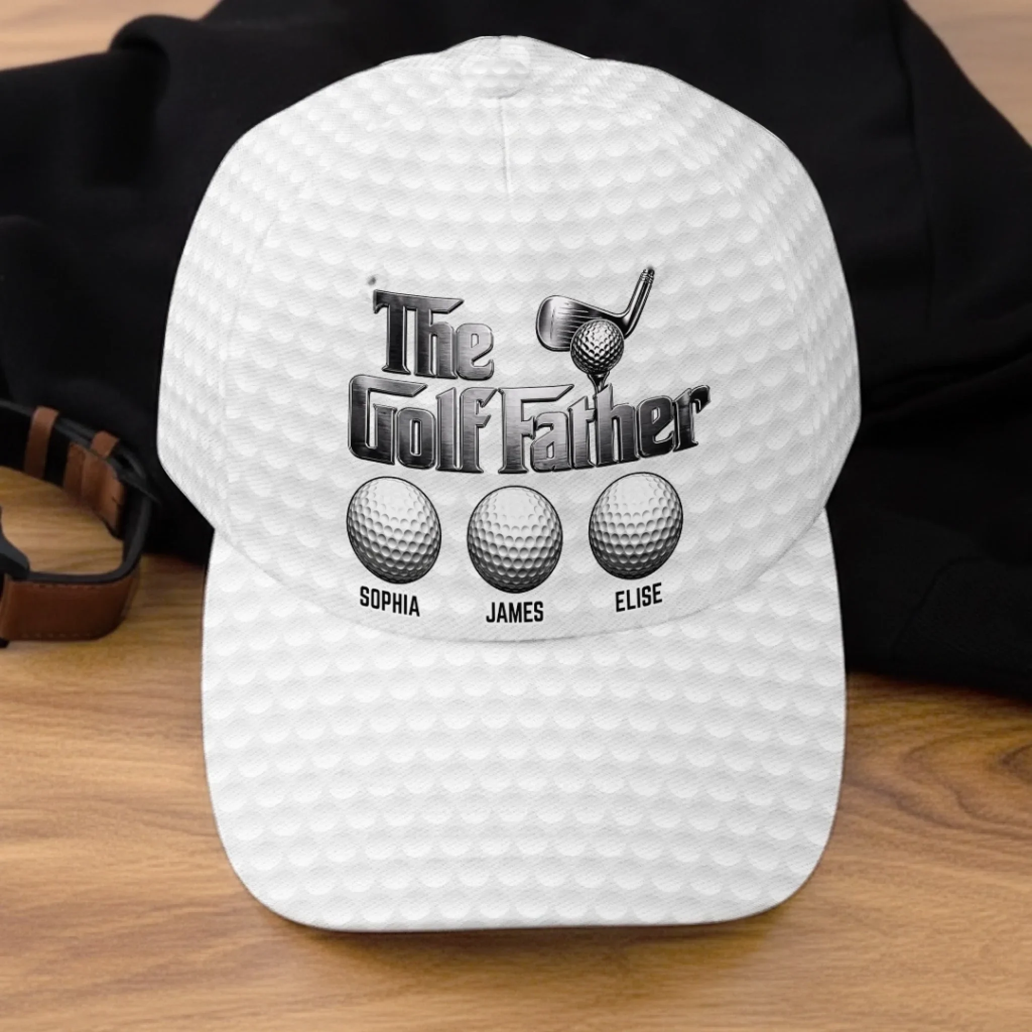 Custom Hat, All Over Print Classic Cap - Personalized Birthday Golf Gifts For Dad, Grandpa - Best Dad By Par Always - Image 3