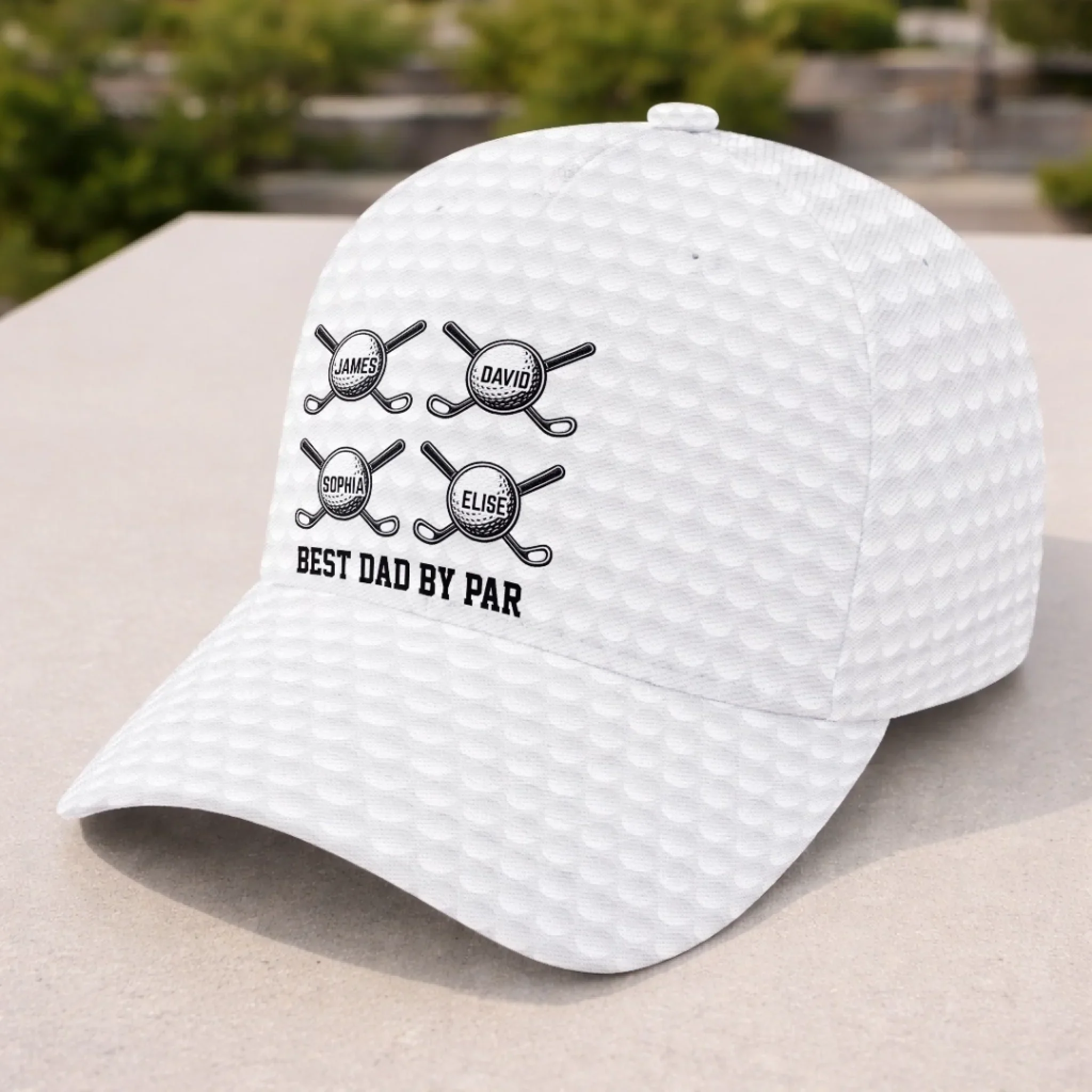 Custom Hat, All Over Print Classic Cap - Personalized Birthday Golf Gifts For Dad, Grandpa - Golf Dad Life Is The Best - Image 2