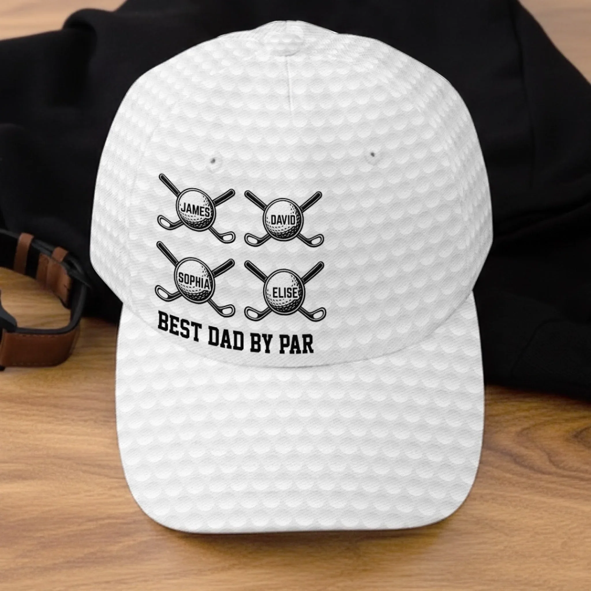 Custom Hat, All Over Print Classic Cap - Personalized Birthday Golf Gifts For Dad, Grandpa - Golf Dad Life Is The Best - Image 3