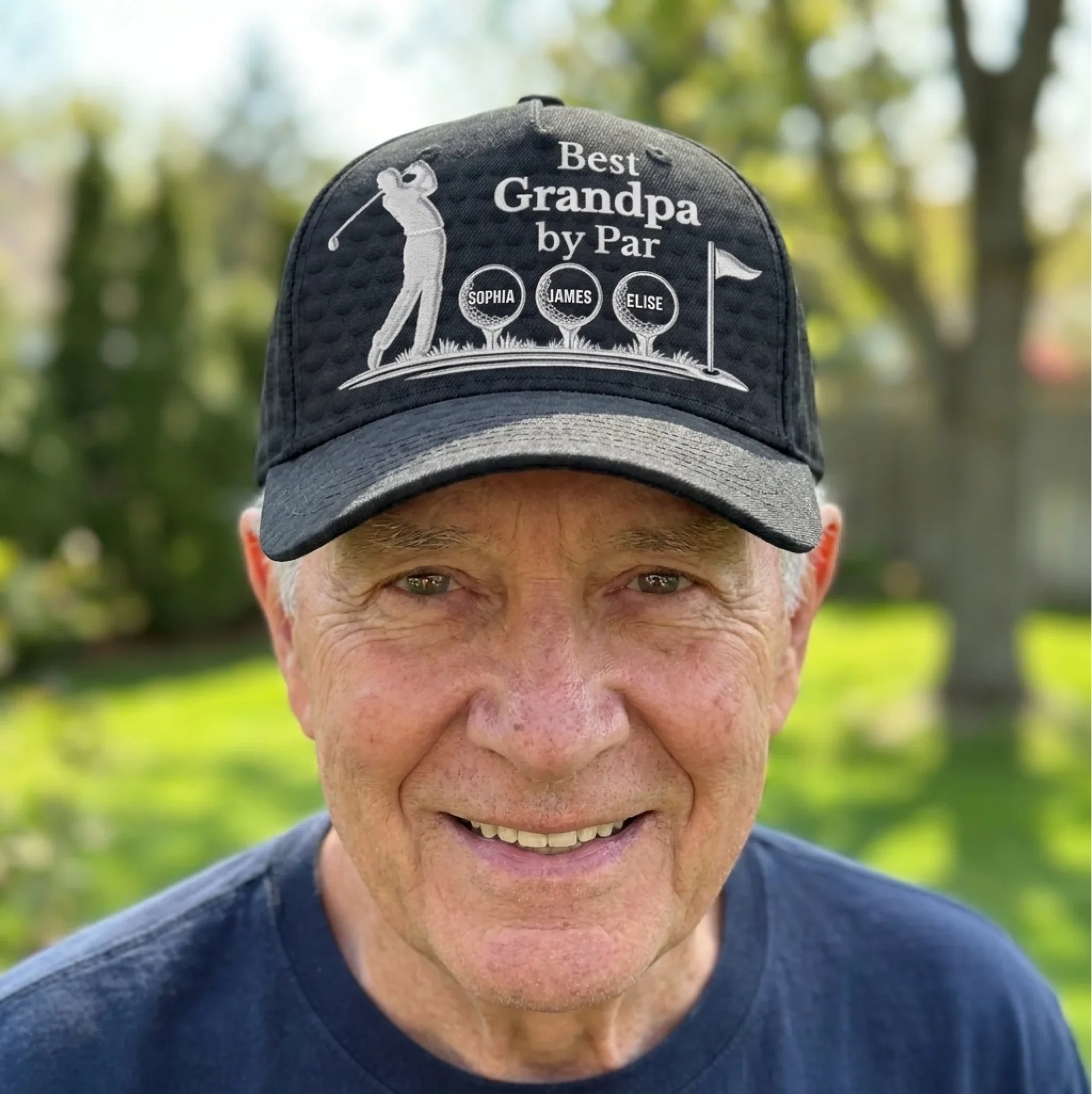 Custom Hat, All Over Print Classic Cap - Personalized Birthday Golf Gifts For Dad, Grandpa - Golf Days With Dad - Image 3