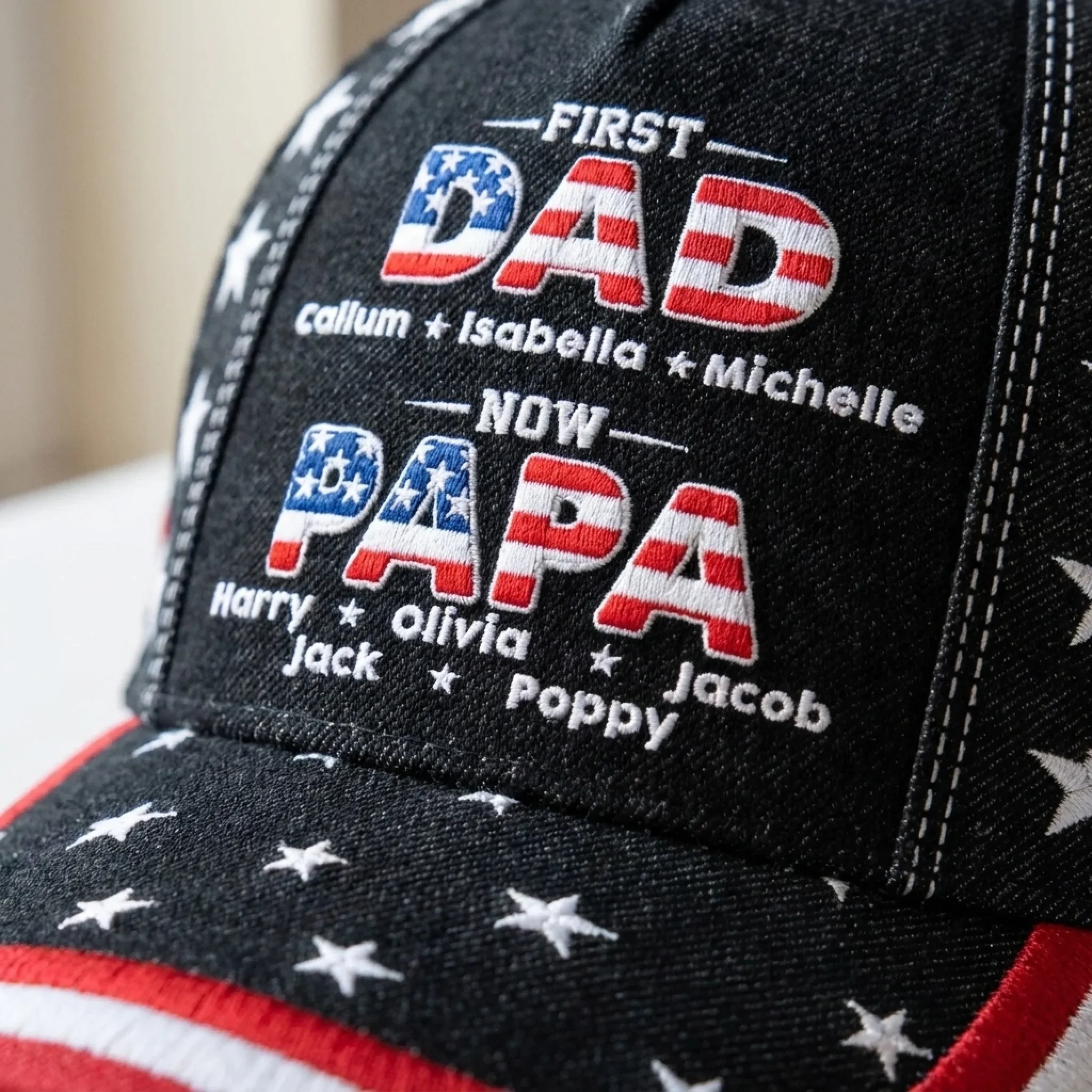 Custom Hat, All Over Print Classic Cap - Personalized Father's Day Birthday Gifts For Dad, Grandpa - Double The Love Double The Pride - Image 2