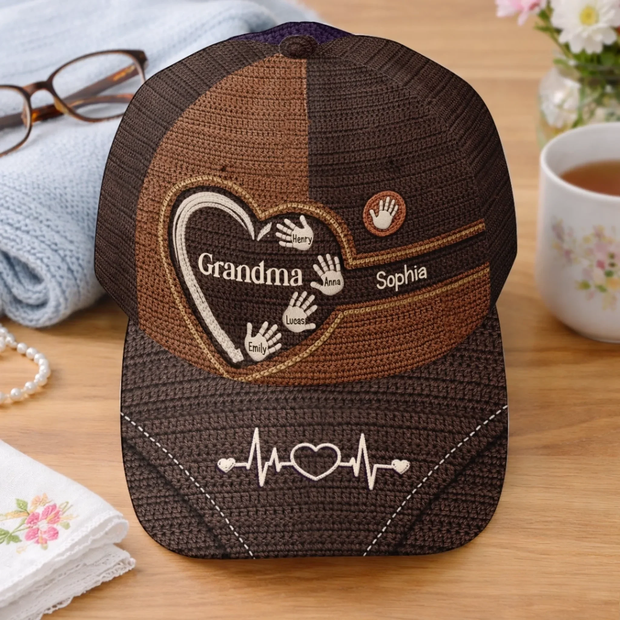 Custom Hat, All Over Print Classic Cap - Personalized Mother's Day Birthday Gifts For Grandma, Mom - World’s Greatest Grandma - Image 3