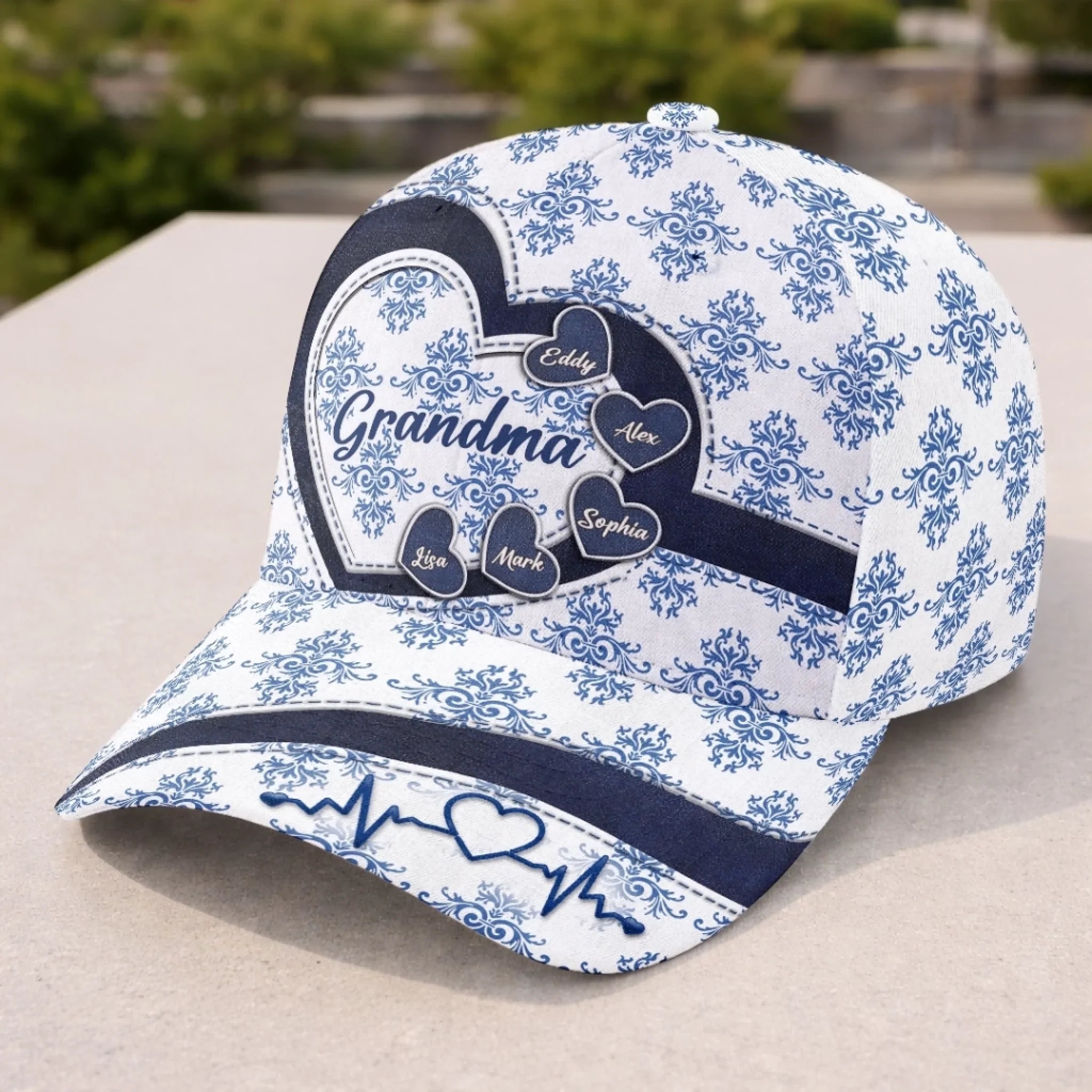 Custom Hat, All Over Print Classic Cap - Personalized Mother's Day Birthday Gifts For Mom, Grandma - My Dear Grandma - Image 2