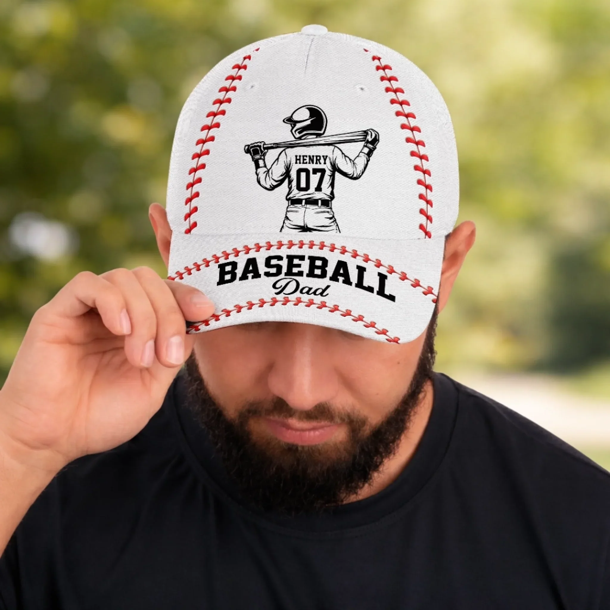 Custom Hat, All Over Print Classic Cap - Personalized Mother's Day, Father's Day Gifts For Mom, Grandma, Dad, Grandpa - Play With Heart - Image 4