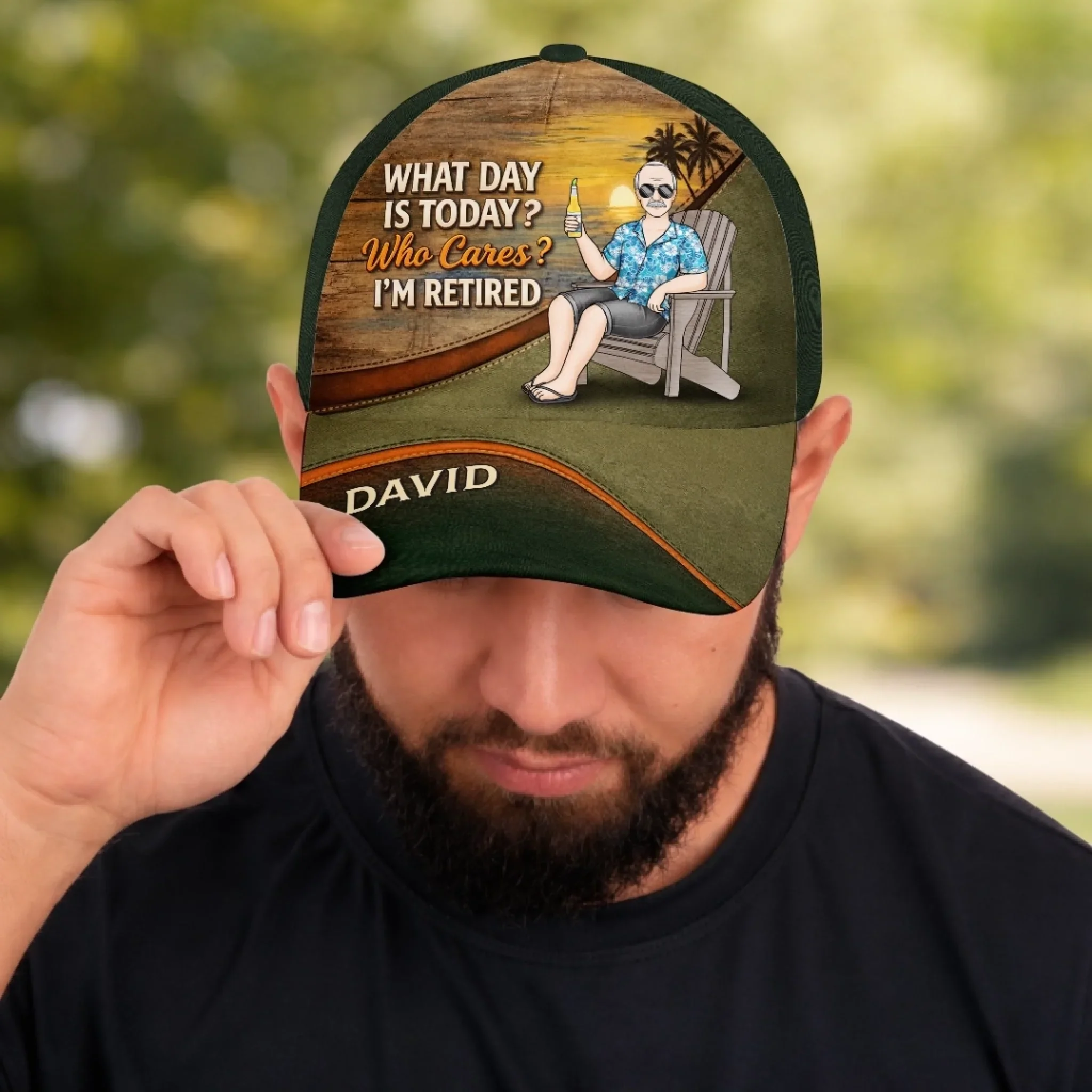 Custom Hat, All Over Print Classic Cap - Personalized Retirement Gifts For Women, Men - Enjoy Every Moment Now - Image 4