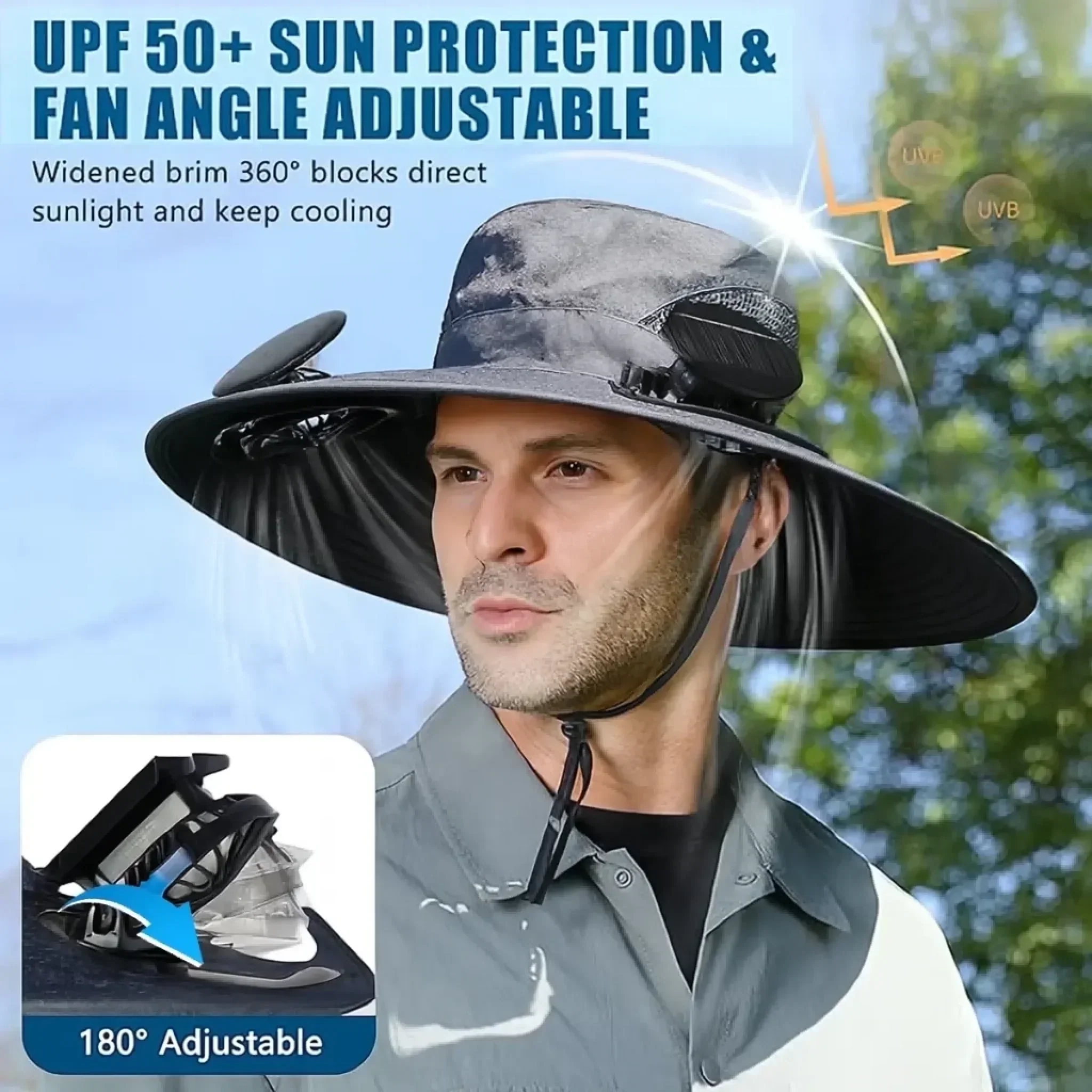Custom Hat With Fans Solar Power - Personalized Birthday Fishing Gifts For Fisherman, Dad, Grandpa - The Rodfather - Image 5