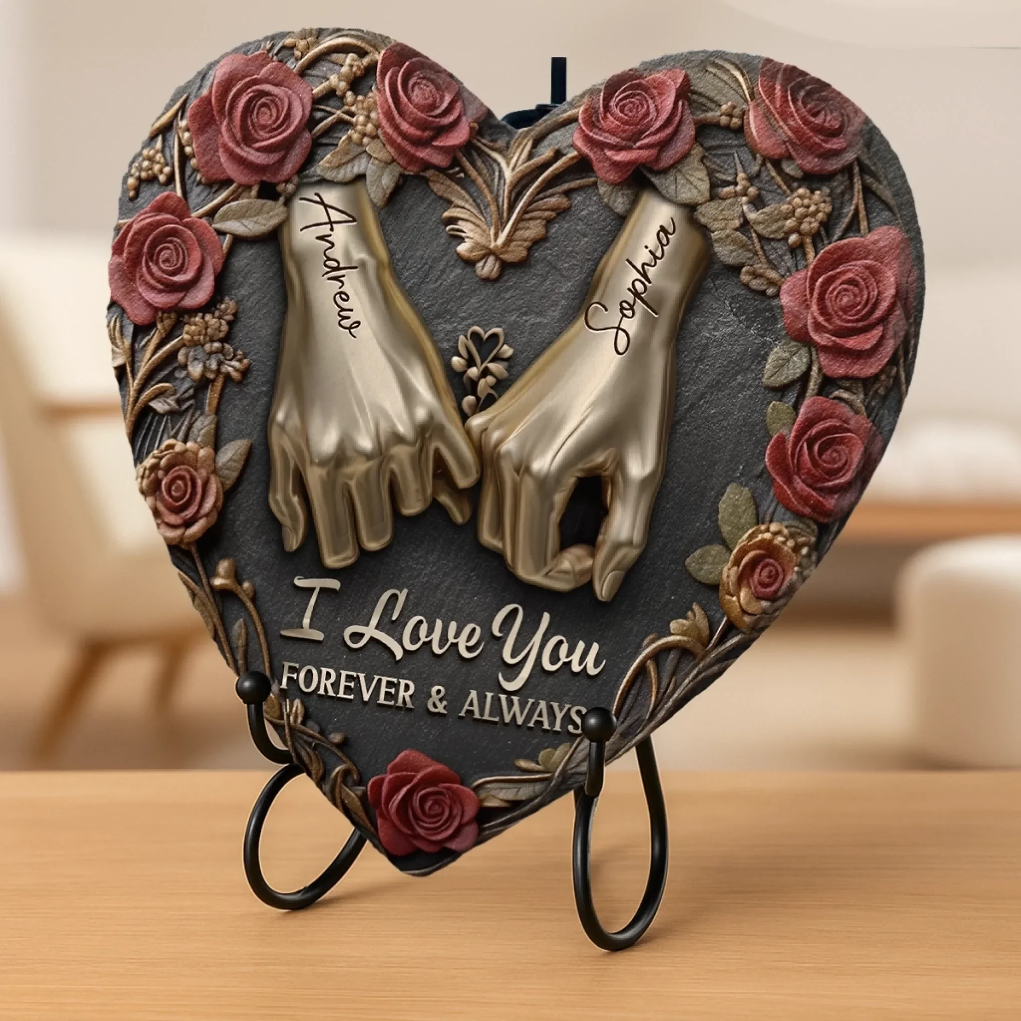 Custom Heart Shaped Memorial Stone - Personalized Anniversary Wedding Gifts For Husband And Wife, Him And Her - Still My Heart - Image 3