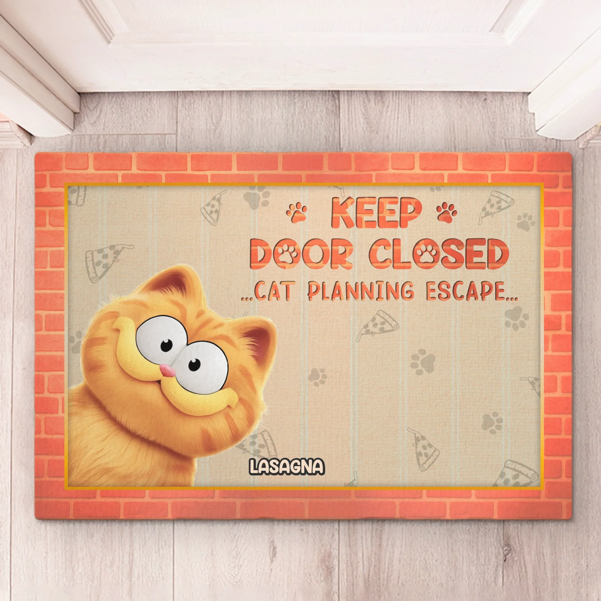Custom Home Decor Decorative Mat - Personalized Birthday Gifts For Cat Lovers, Cat Mom And Dad - Exit Strategy In Progress Here - Image 2
