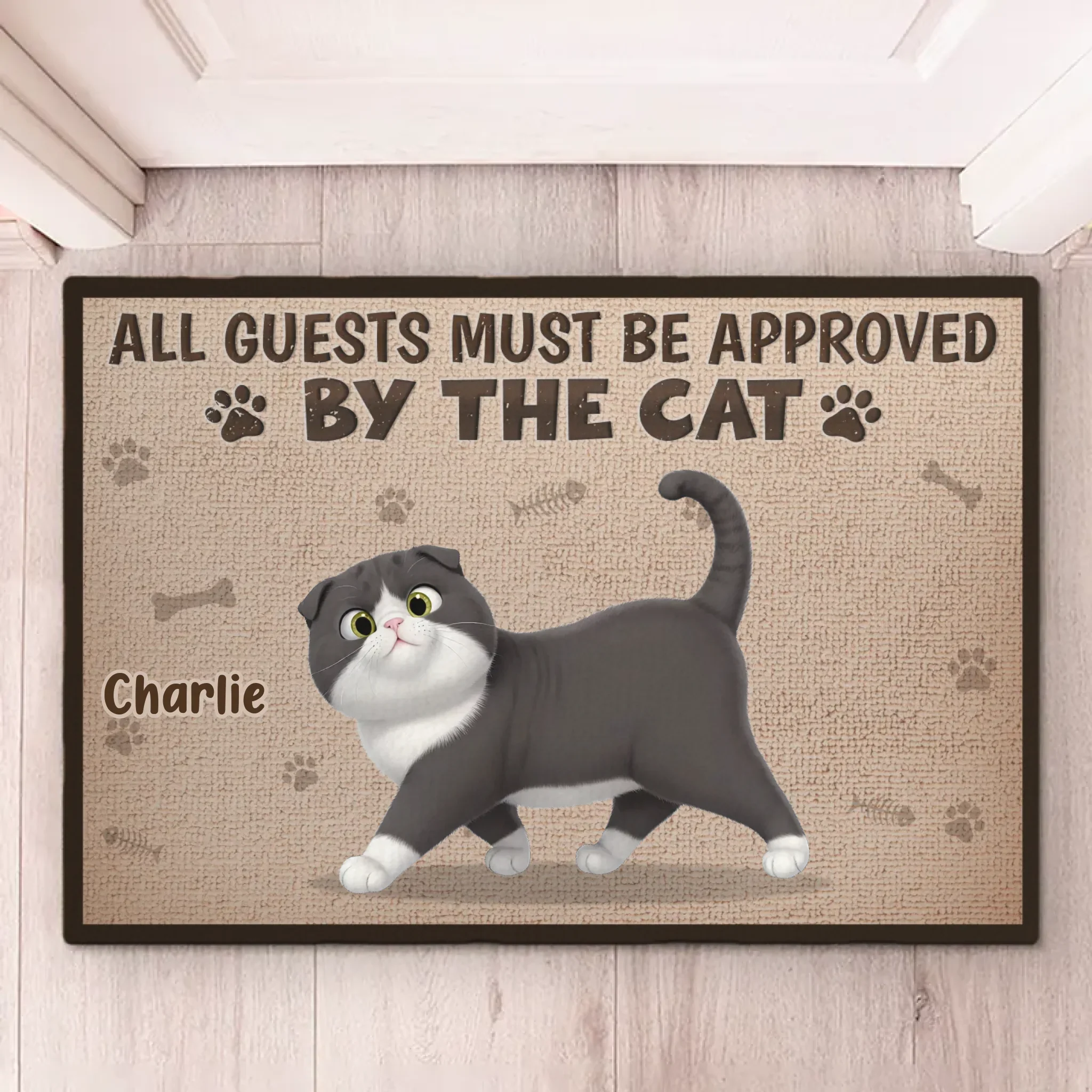 Custom Home Decor Decorative Mat - Personalized Birthday  Gifts For Cat Lovers, Cat Mom And Dad - Welcome, Cats Say Maybe - Image 3
