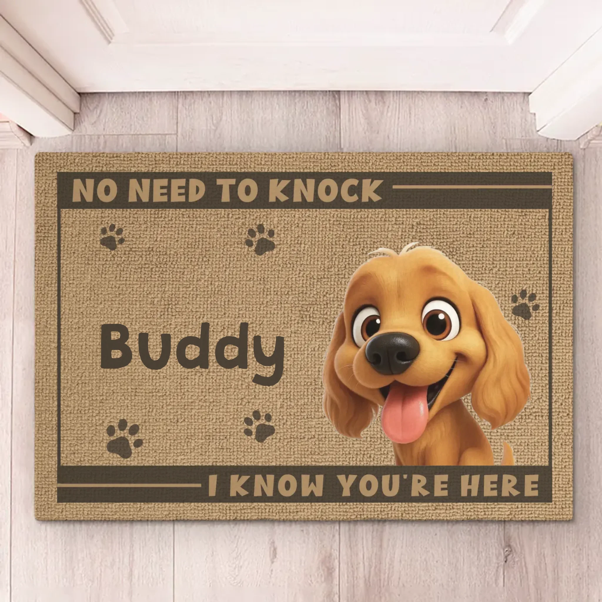 Custom Home Decor Decorative Mat - Personalized Birthday Gifts For Dog Lovers, Dog Dad And Mom - Paws Welcome Here - Image 3
