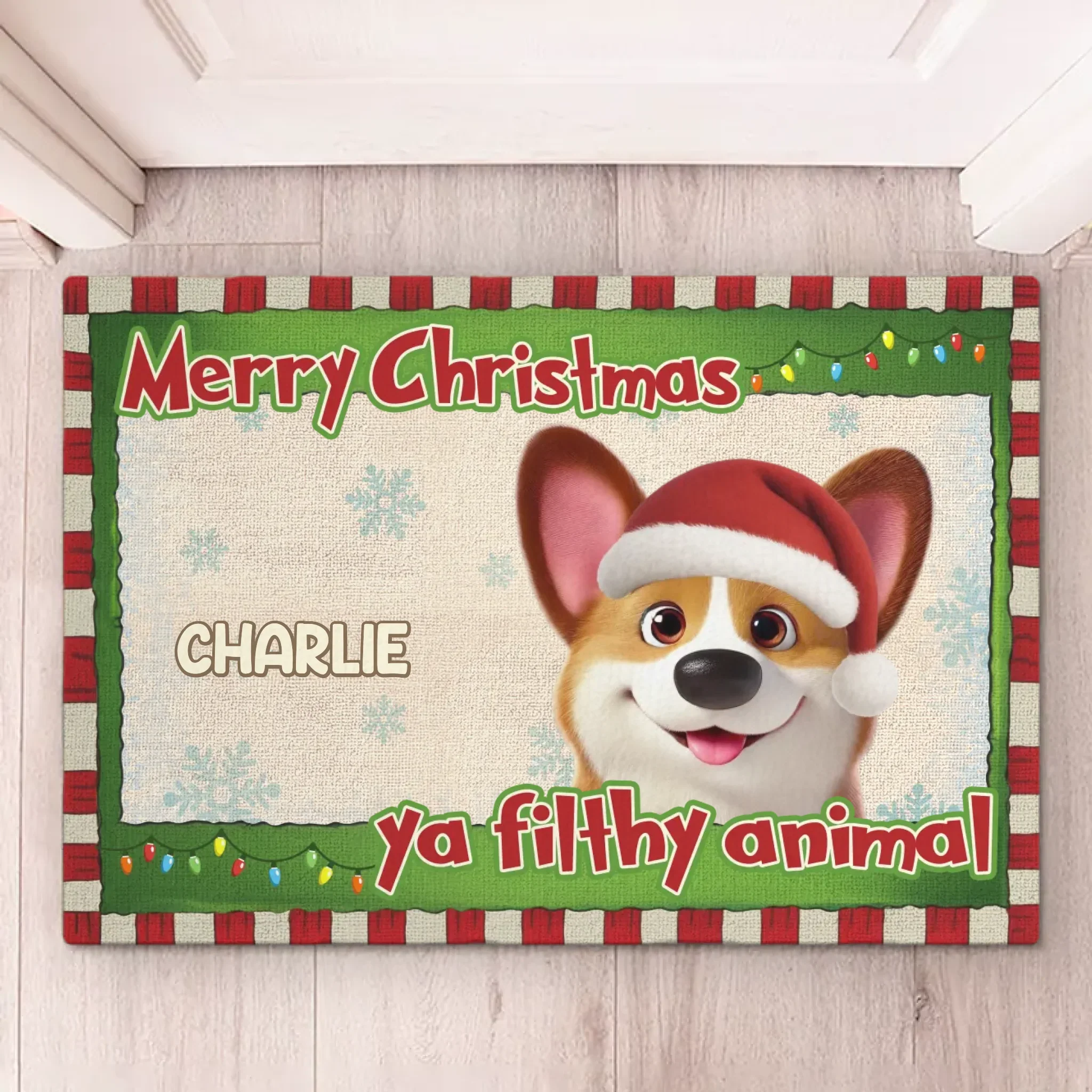 Custom Home Decor Decorative Mat - Personalized  Christmas Birthday Gifts For Dog Cat Lovers, Dog Dad And Mom, Cat Owners - Merry Chaos And Happy Paws - Image 3