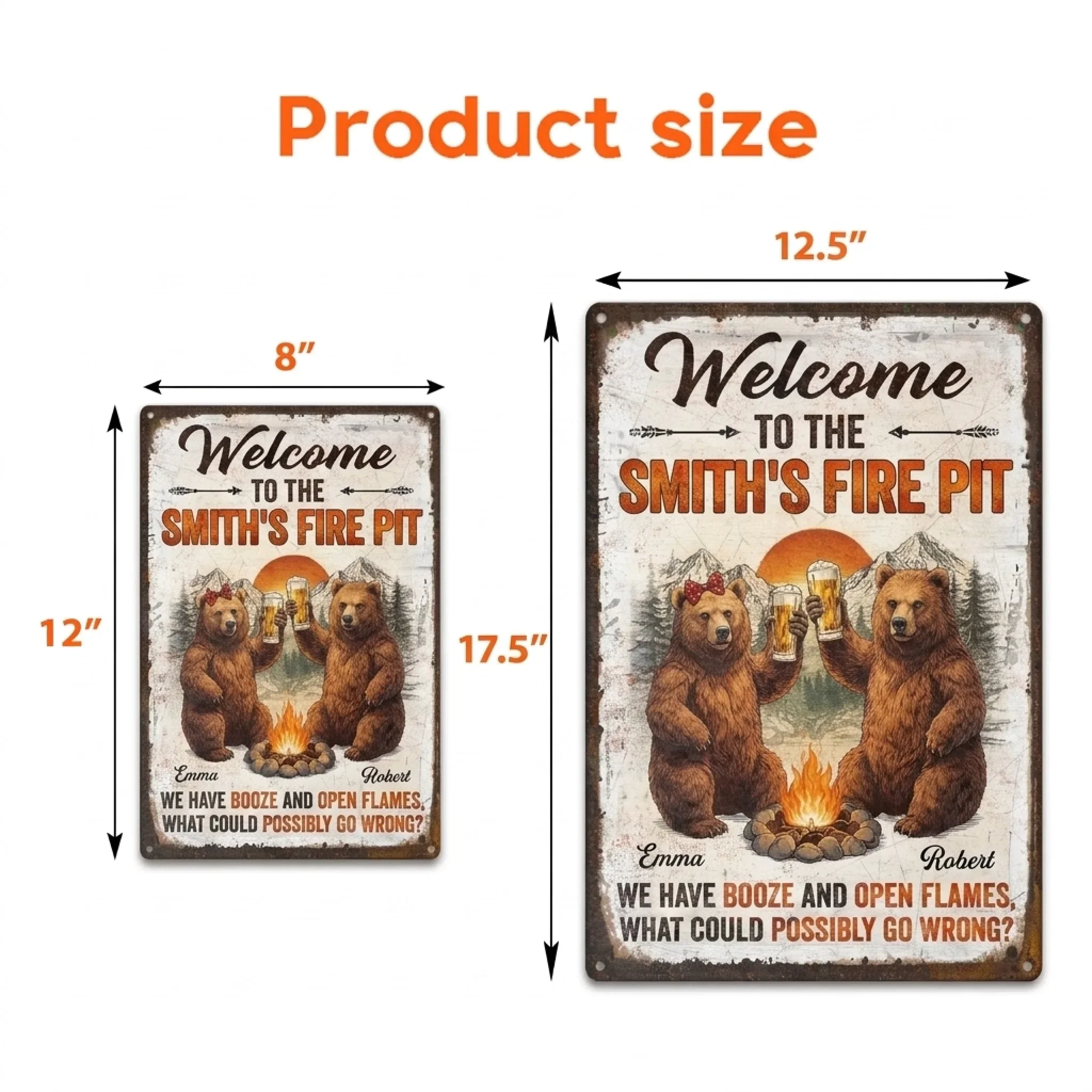 Custom Home Decor Metal Sign - Personalized Birthday Camping Gifts For Campers, Mom, Dad, Brother, Sister, Kids - This Is Our Happy Place - Image 7