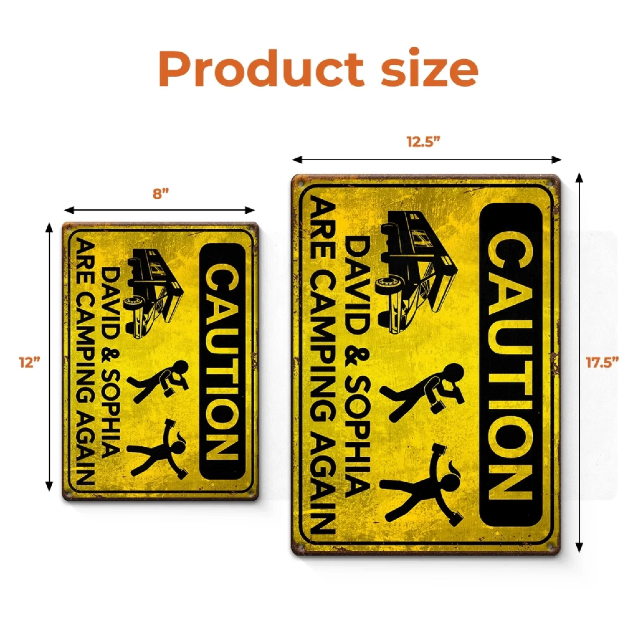 Custom Home Decor Metal Sign - Personalized Birthday Gifts For Campers - Camping Caution - Image 6