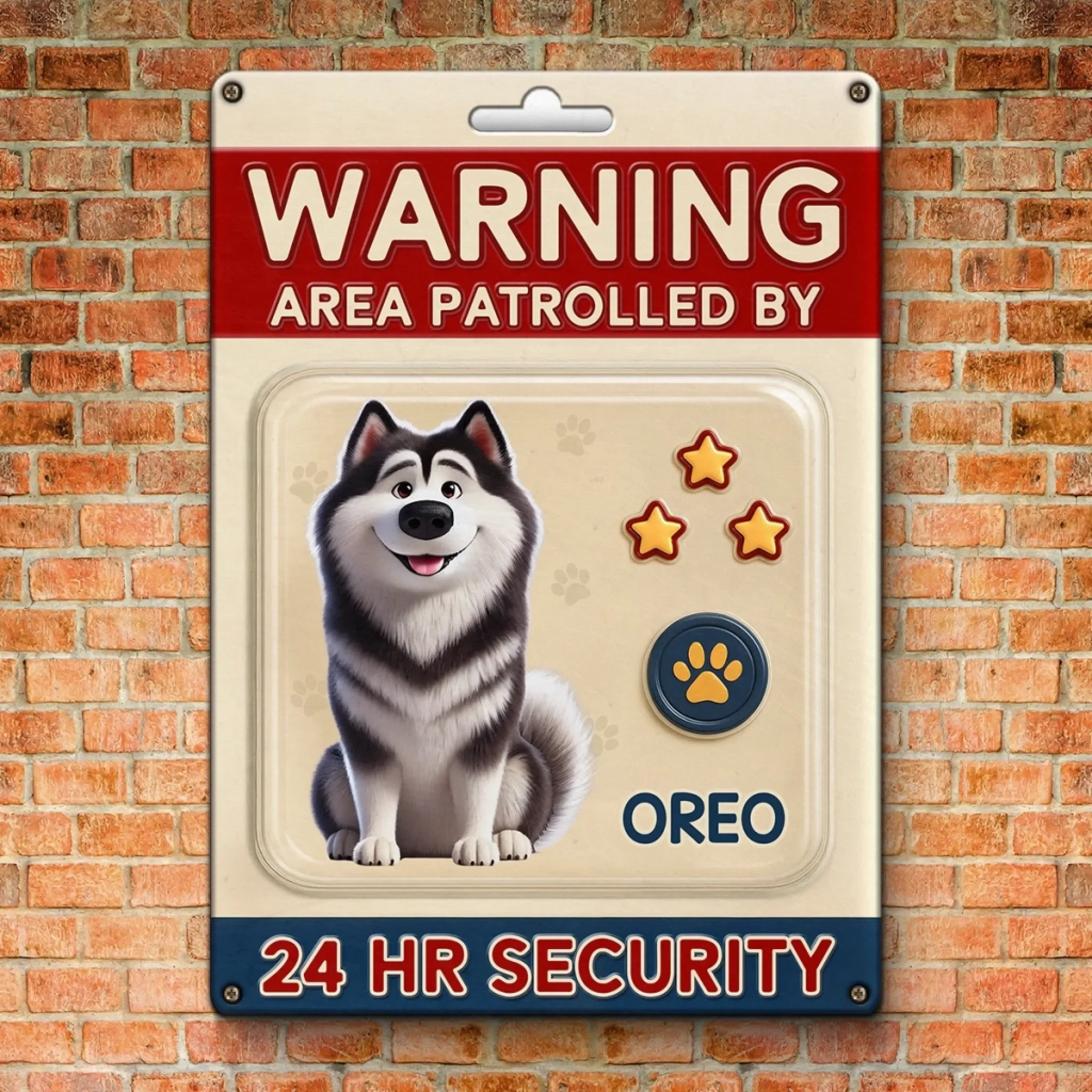 Custom Home Decor Metal Sign - Personalized  Birthday Gifts For Dog Lovers, Dog Dad And Mom - Fluffy Security On Duty - Image 3