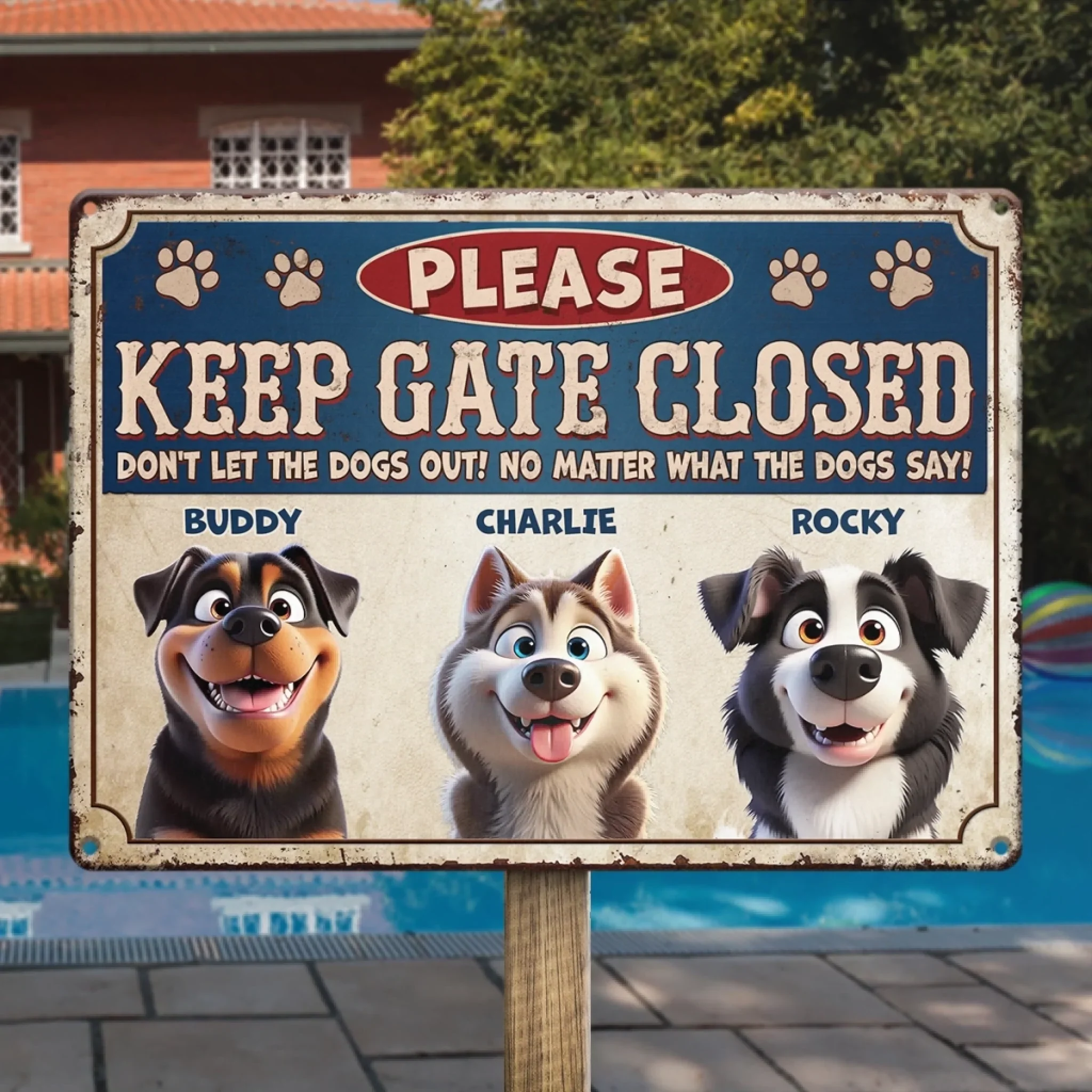 Custom Home Decor Metal Sign - Personalized Birthday Gifts For Dog Lovers, Dog Dad And Mom - No Open Gate, No Wild Chase - Image 4
